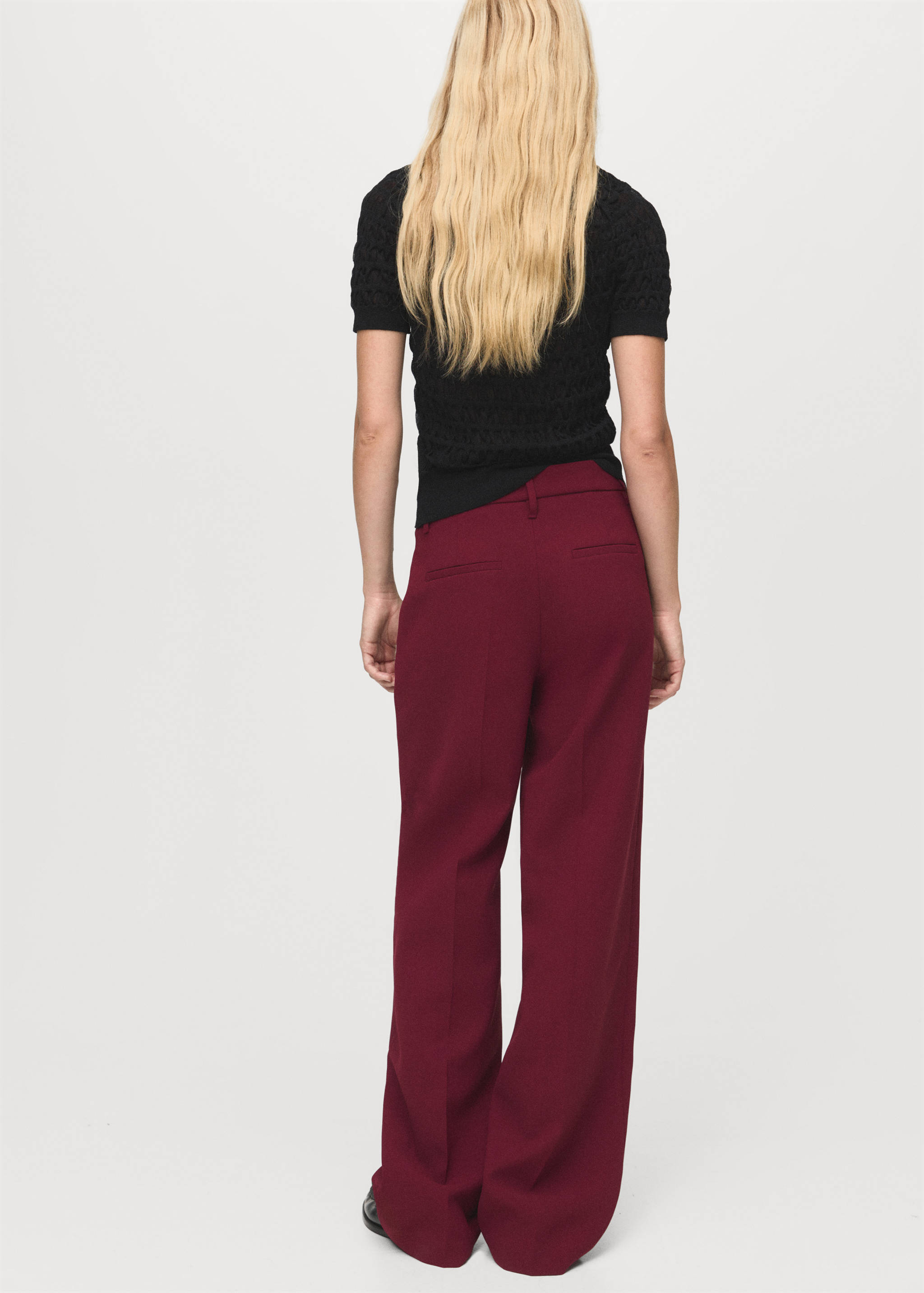 Straight mid-rise trousers - Reverse of the article