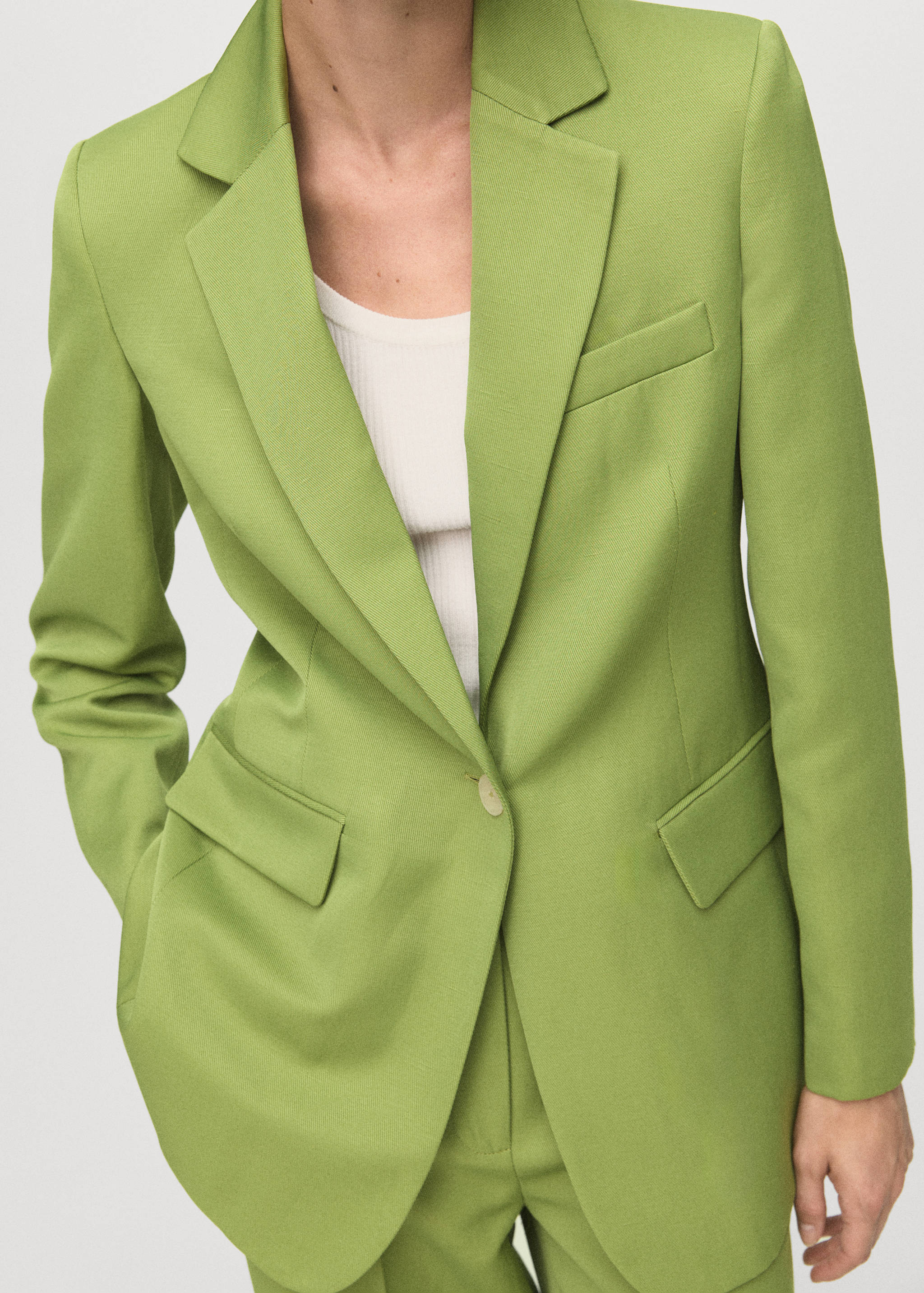 Linen-blend suit jacket - Details of the article 3