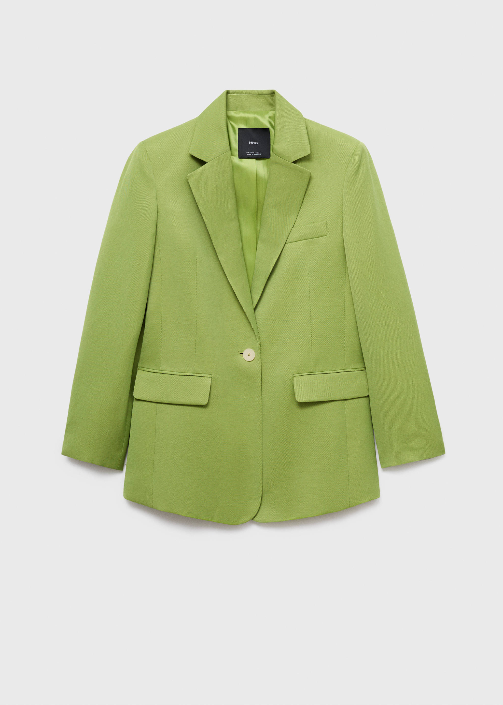 Blazer costume lin mélangé - Article sans modèle, Vert. Ref: 17064790-00.