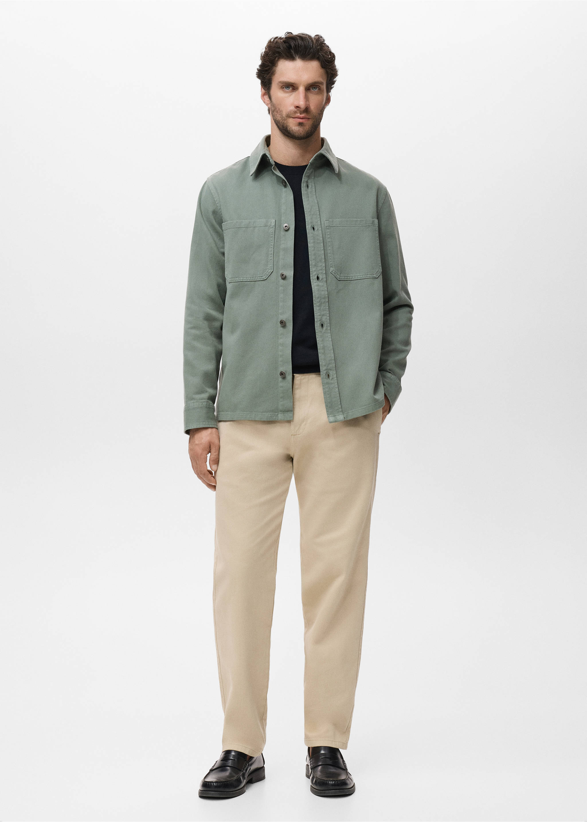 Denim overshirt pockets - General plane, Medium Green. Ref: 17065142-00.