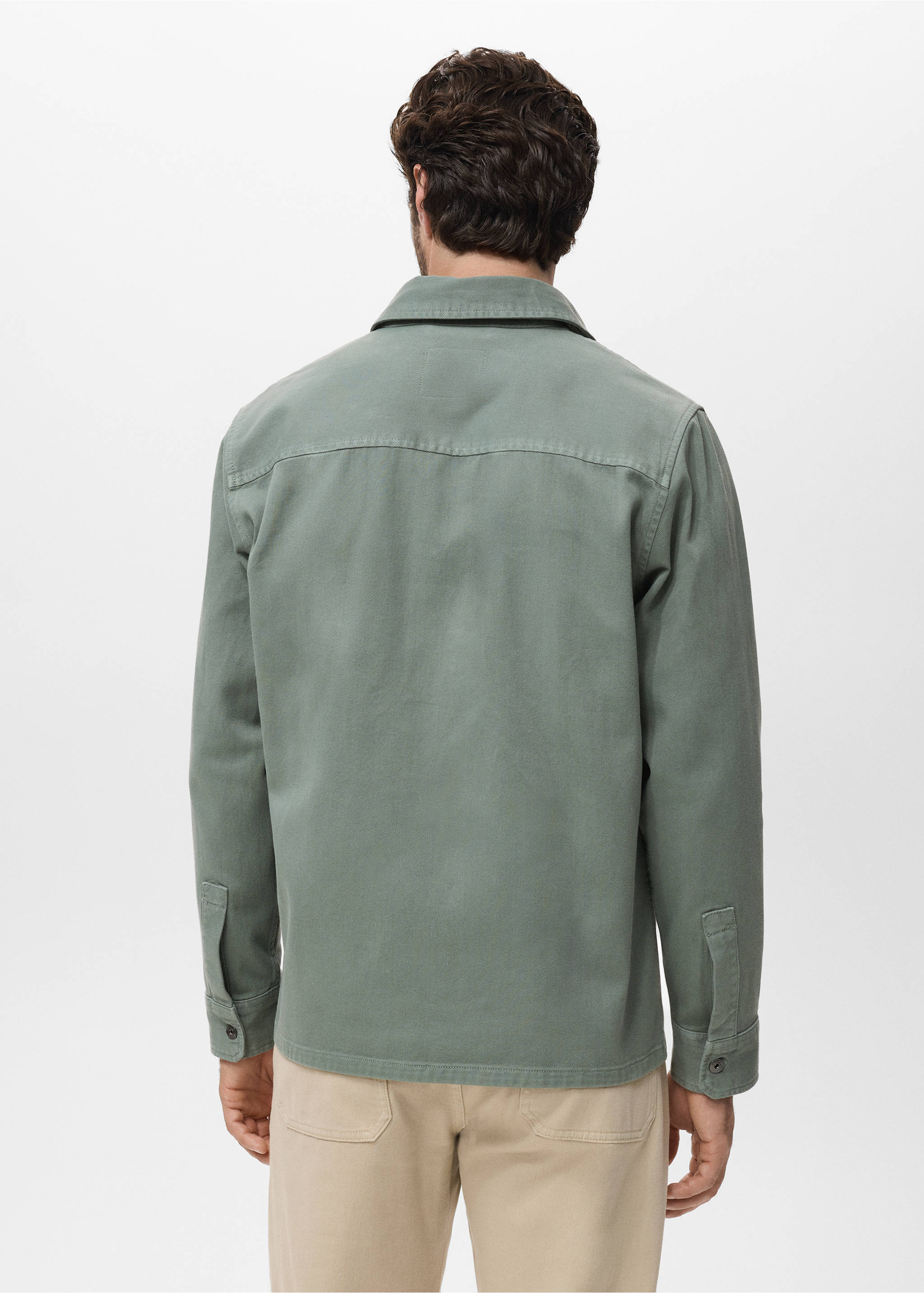 Denim overshirt pockets - Reverse of the article, Medium Green. Ref: 17065142-00.