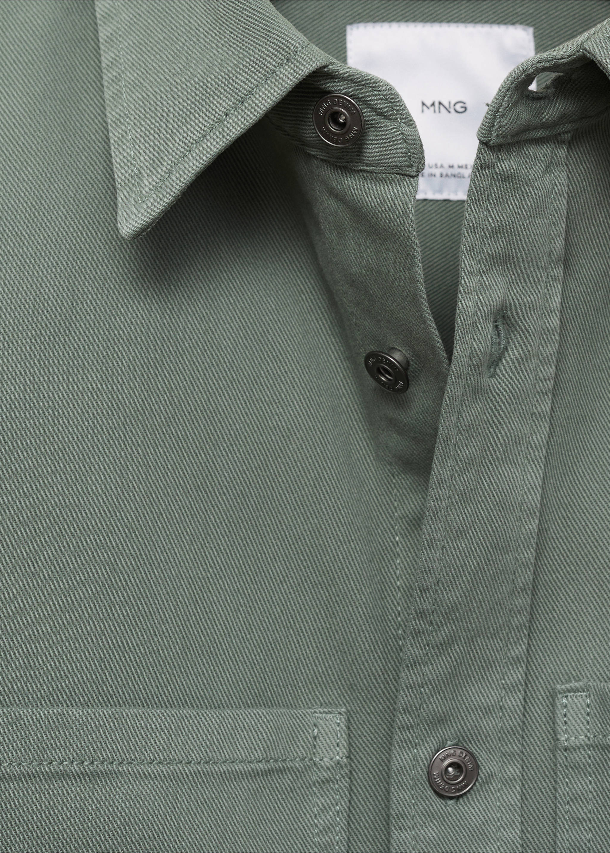 Denim overshirt pockets - Reverse of the article, Medium Green. Ref: 17065142-00.