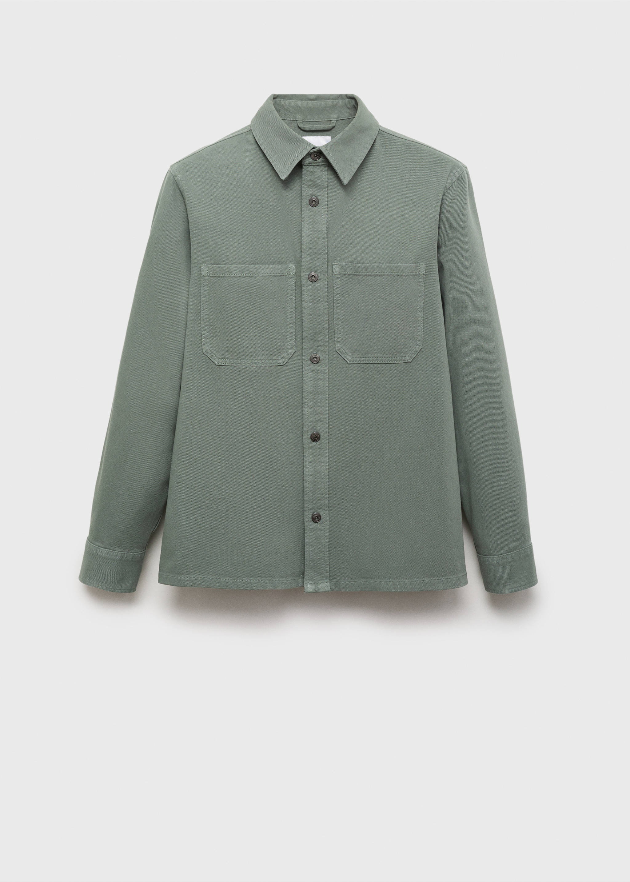 Denim overshirt pockets - Article without model, Medium Green. Ref: 17065142-00.