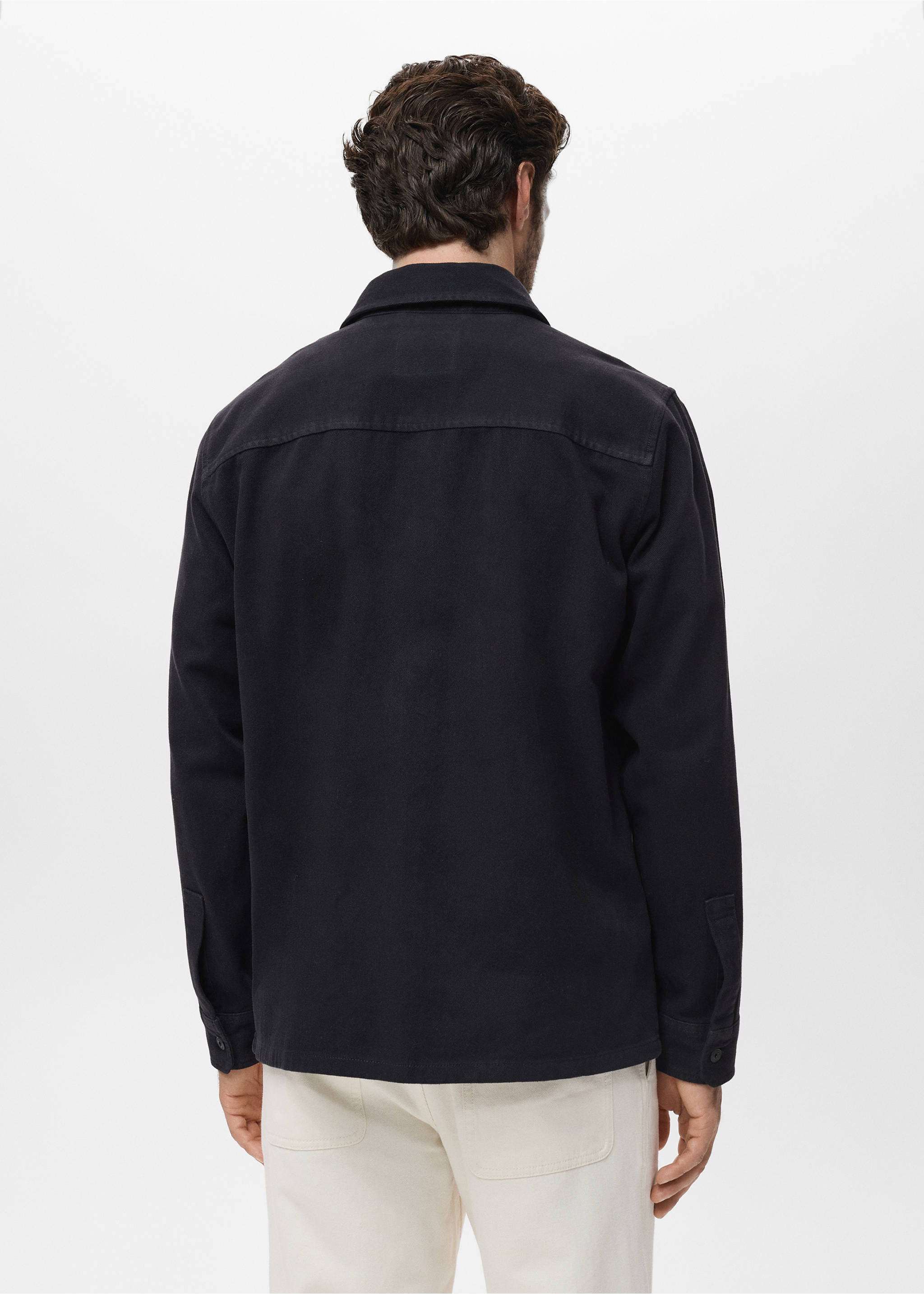 Denim overshirt pockets - Reverse of the article, Navy. Ref: 17065142-00.
