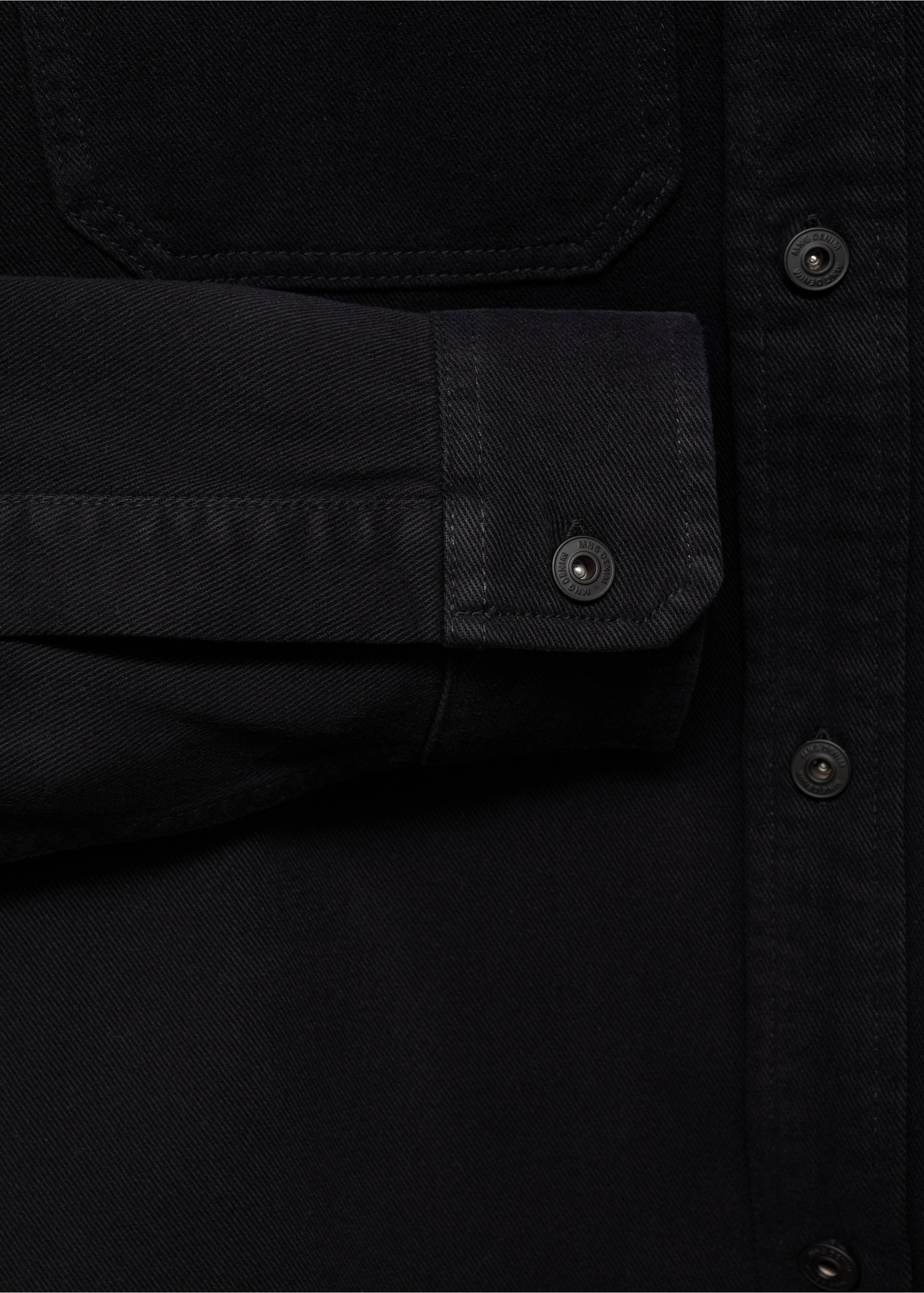 Denim overshirt pockets - Details of the article 0, Navy. Ref: 17065142-00.