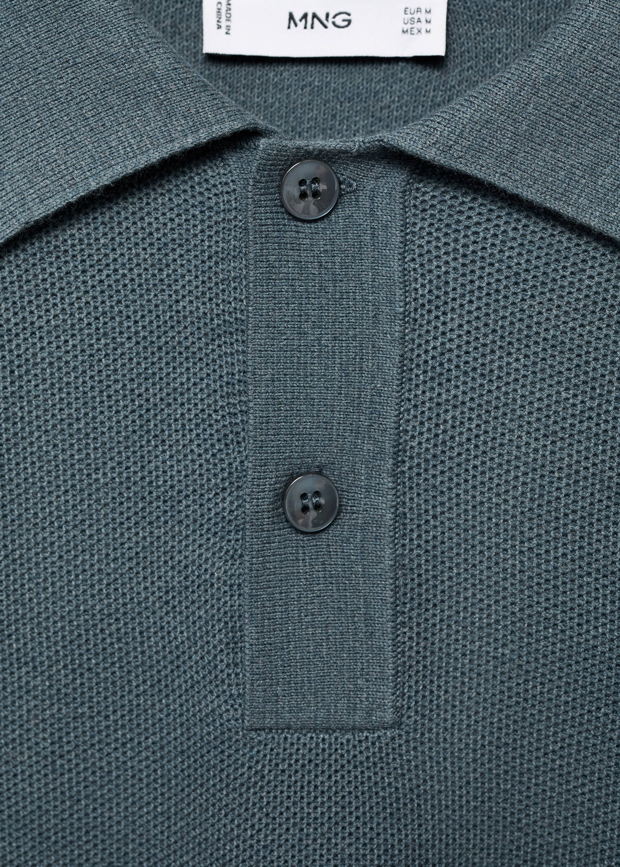 Micro-structured cotton polo shirt - Details of the article 8