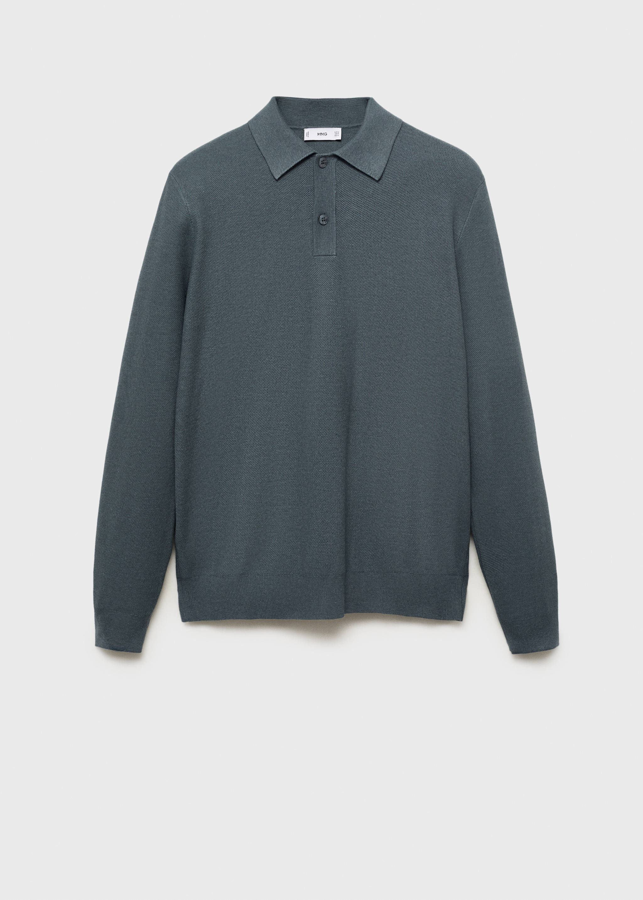 Micro-structured cotton polo shirt - Article without model
