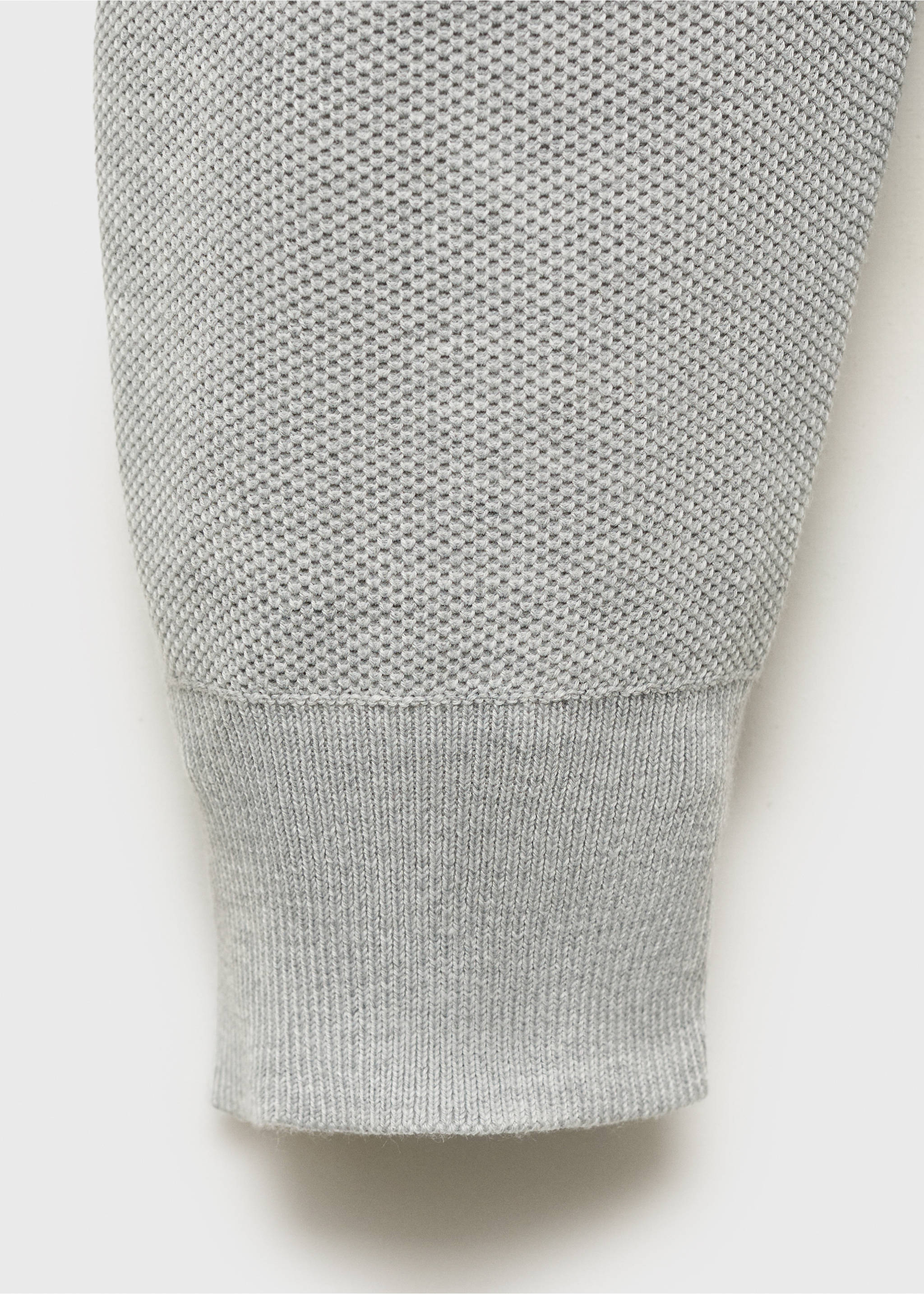 Micro-structured cotton polo shirt - Details of the article 0, Medium Heather Grey. Ref: 17065145-00.