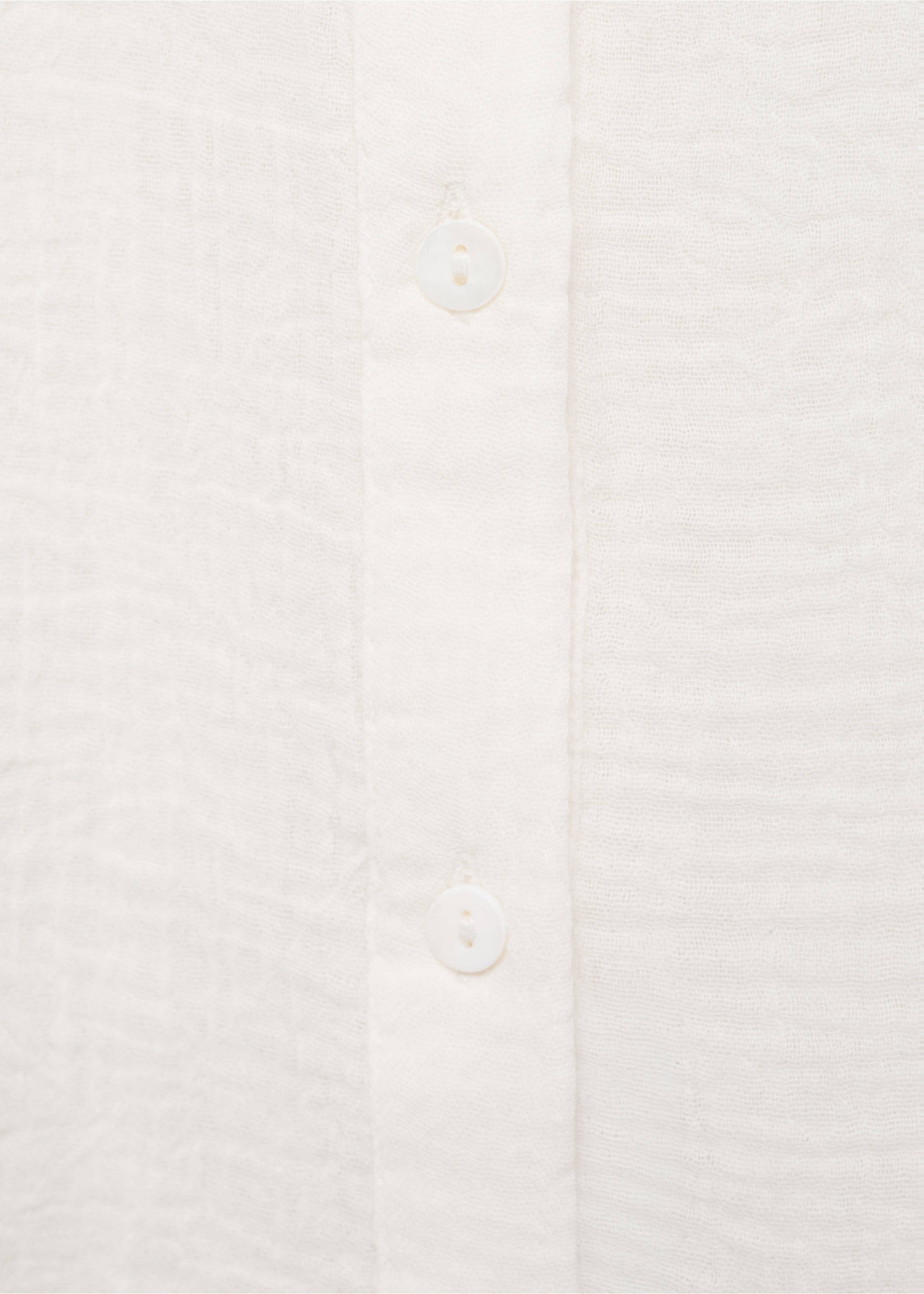 Bambula blouse met ruches - Detail van het artikel 8, Ecru. Ref: 17065151-00.