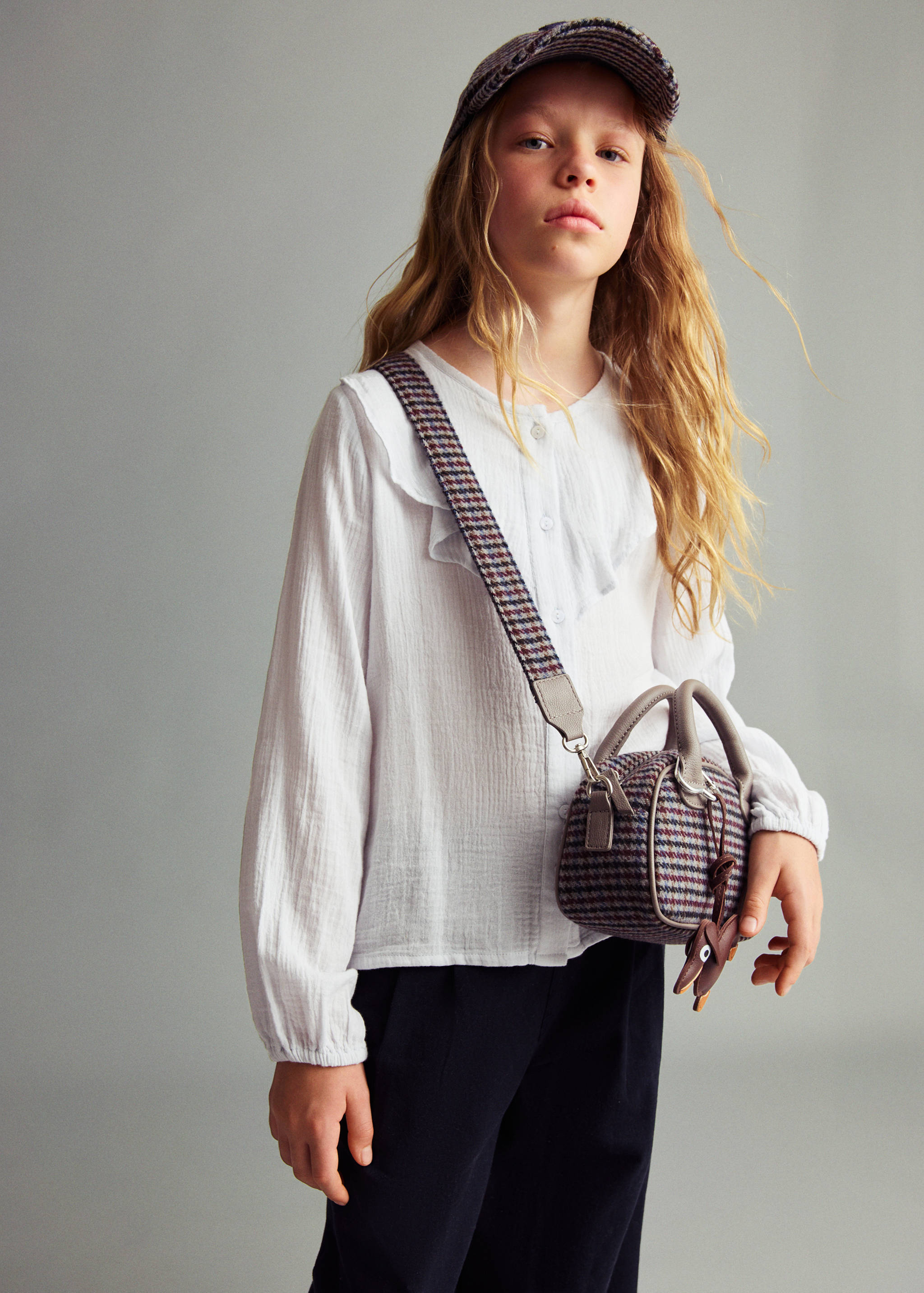 Bambula-Bluse mit Rüschen - Mittlere Ansicht