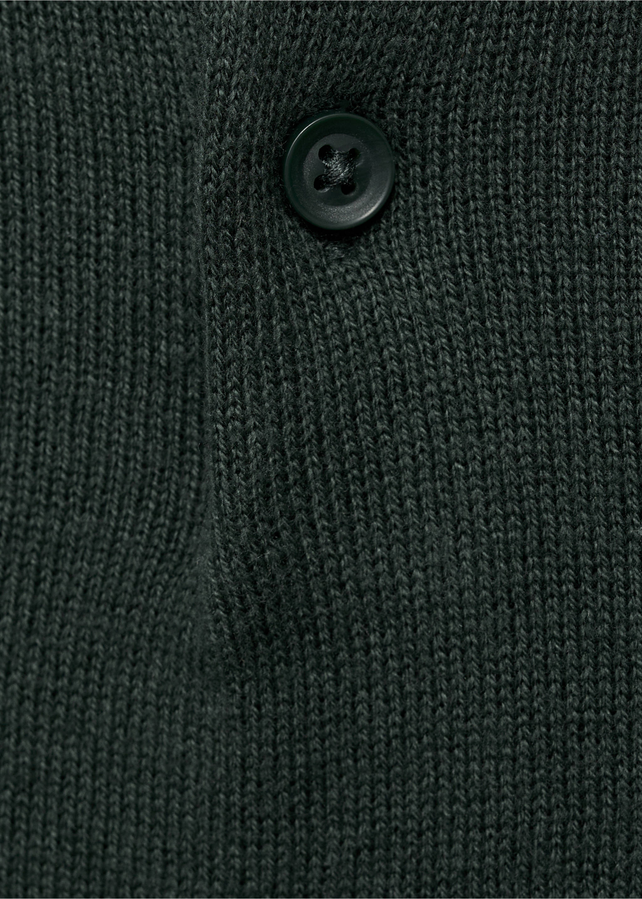 Knitted polo-neck sweater - Details of the article 8, Dark Green. Ref: 17065155-00.