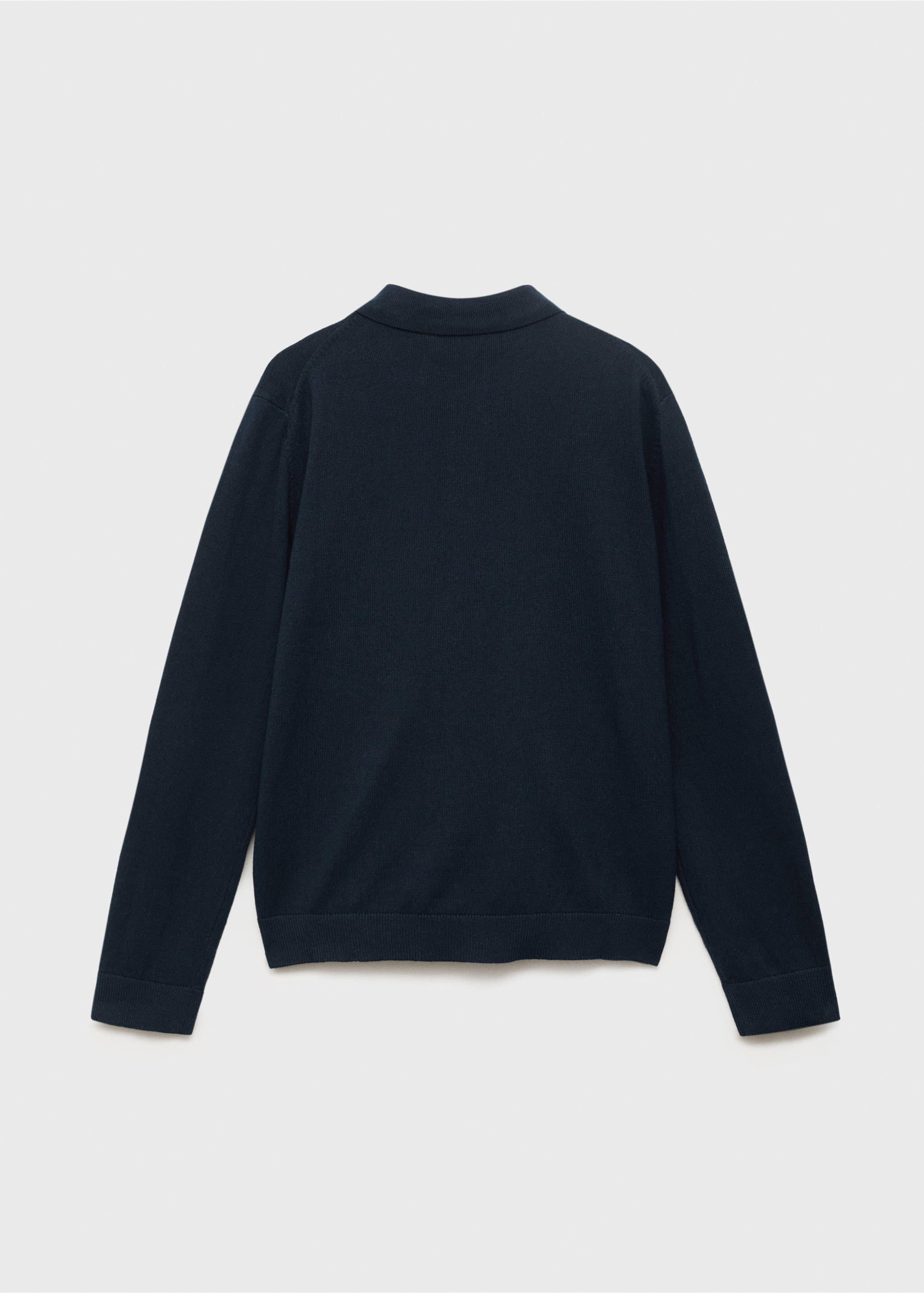 Knitted polo-neck sweater - Reverse of the article, Navy. Ref: 17065155-00.