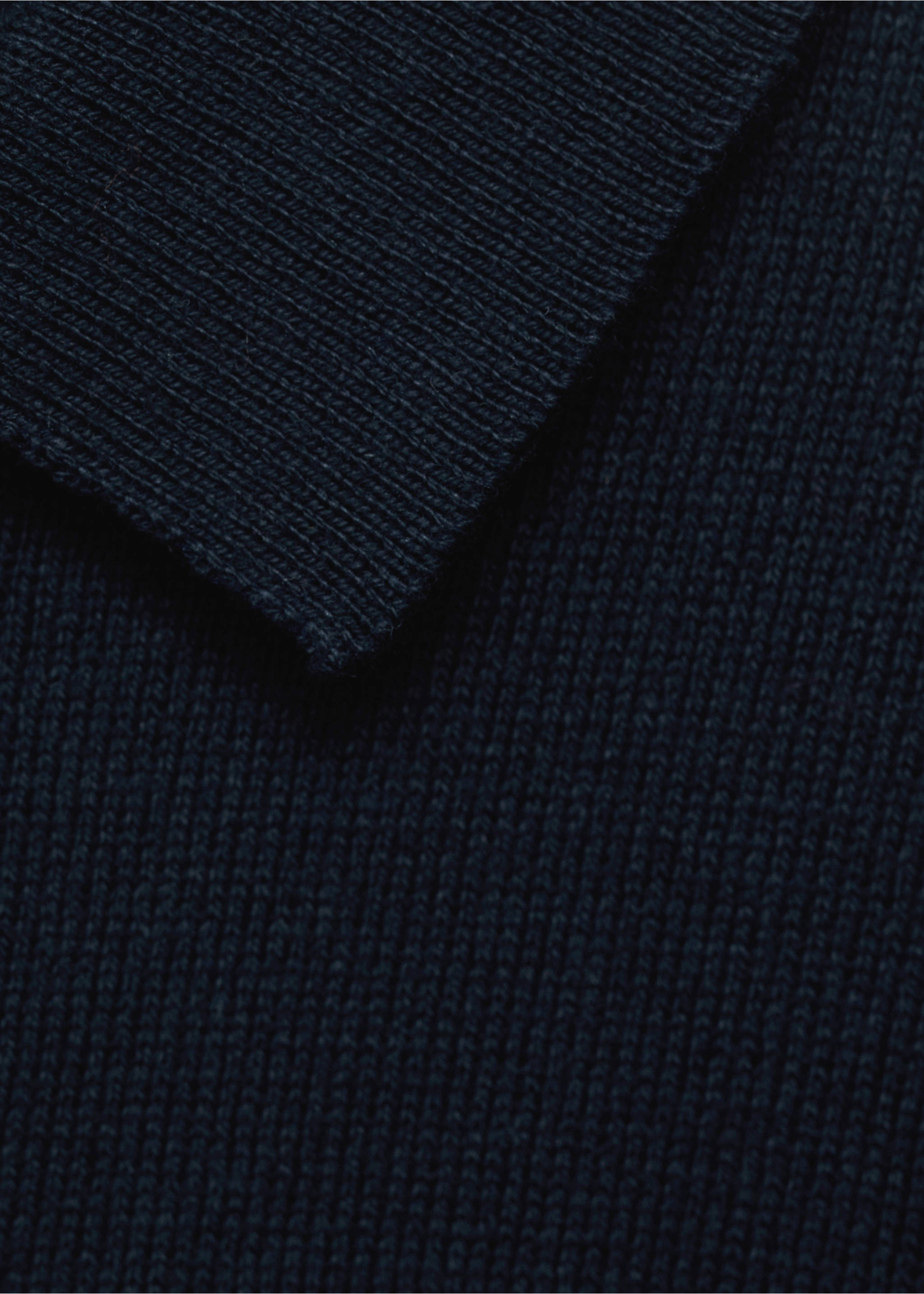 Knitted polo-neck sweater - Details of the article 0, Navy. Ref: 17065155-00.