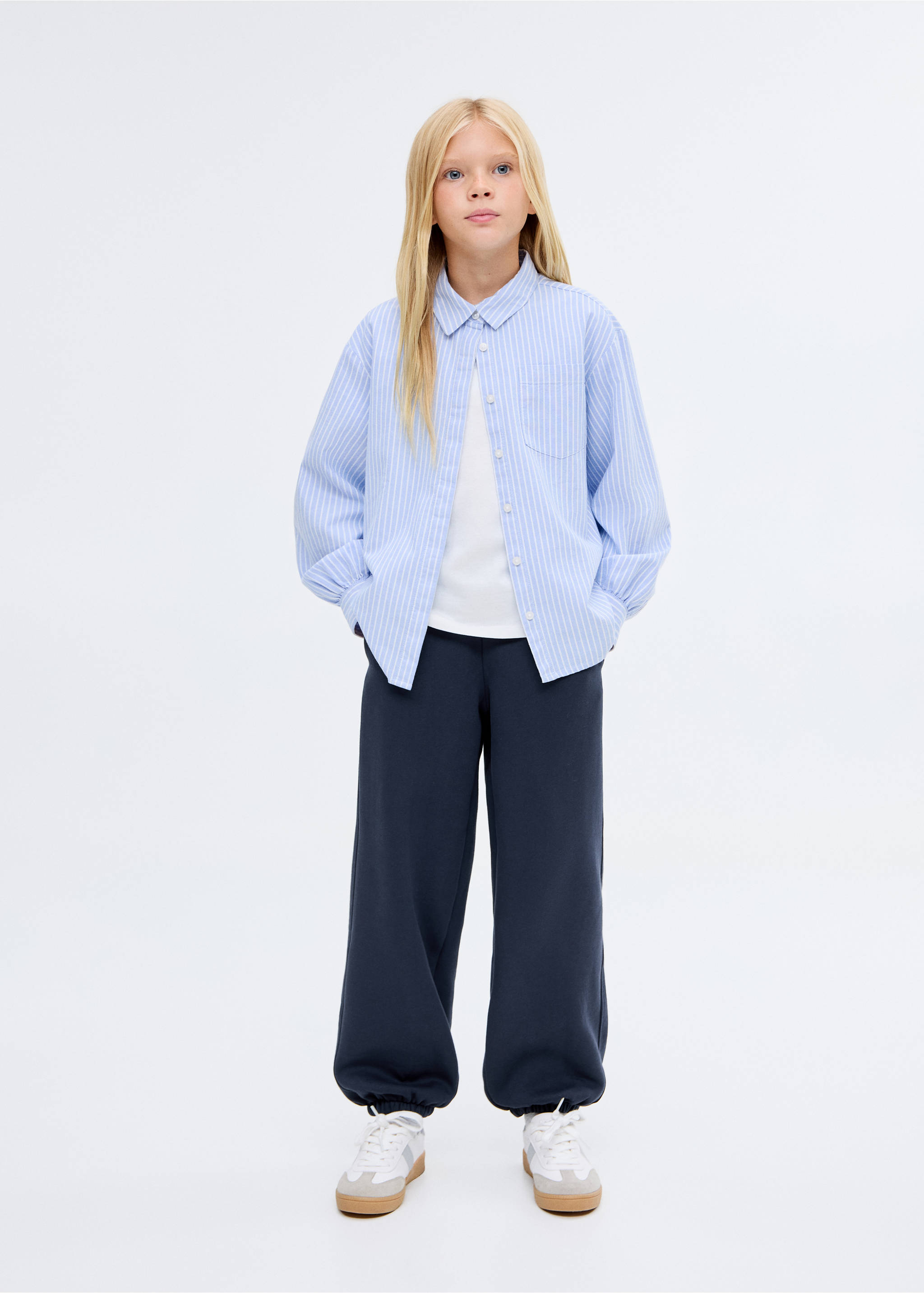 Cotton joggers with elastic waist - General plane, Dark Navy. Ref: 17065160-00.