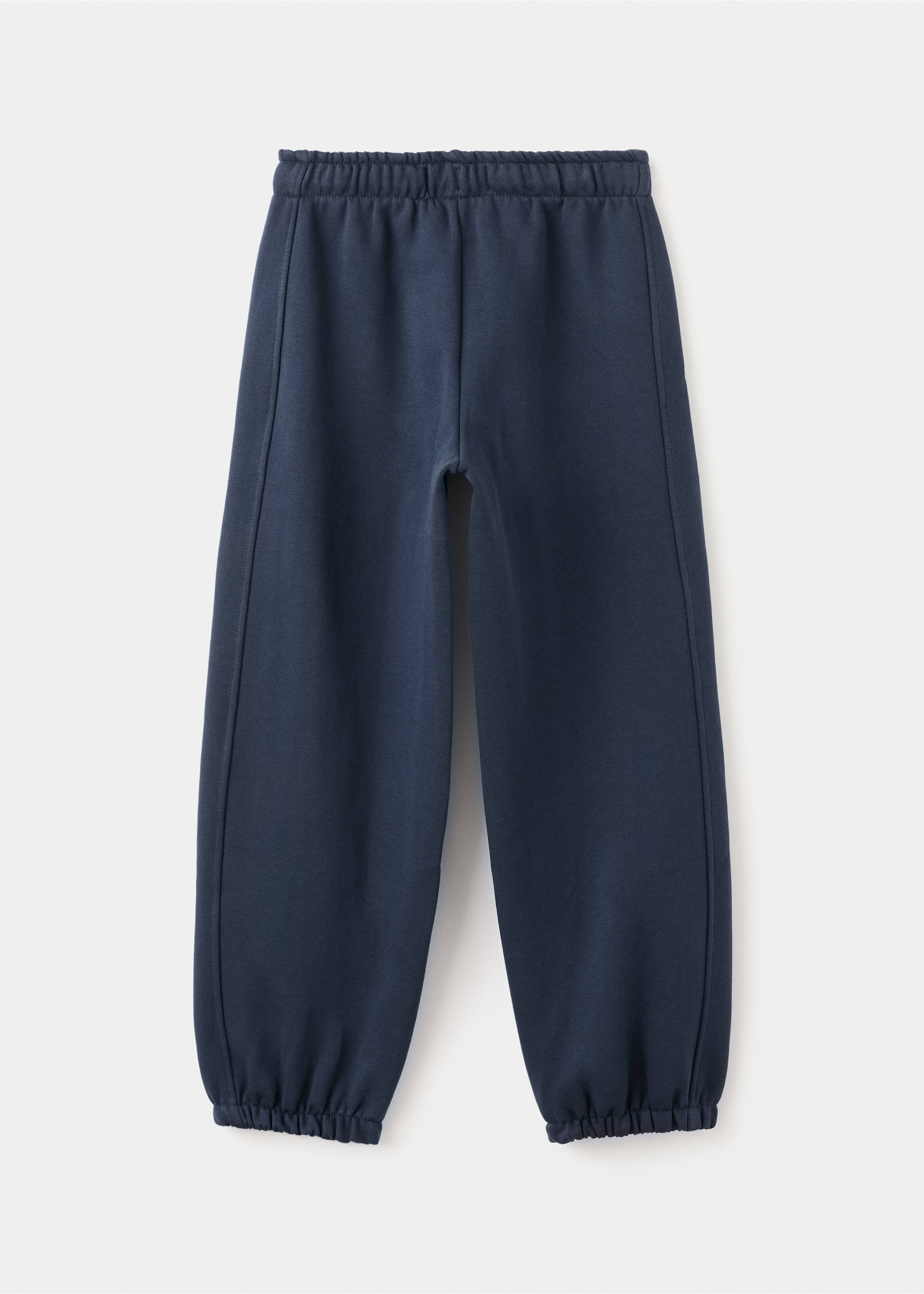 Cotton joggers with elastic waist - Reverse of the article, Dark Navy. Ref: 17065160-00.
