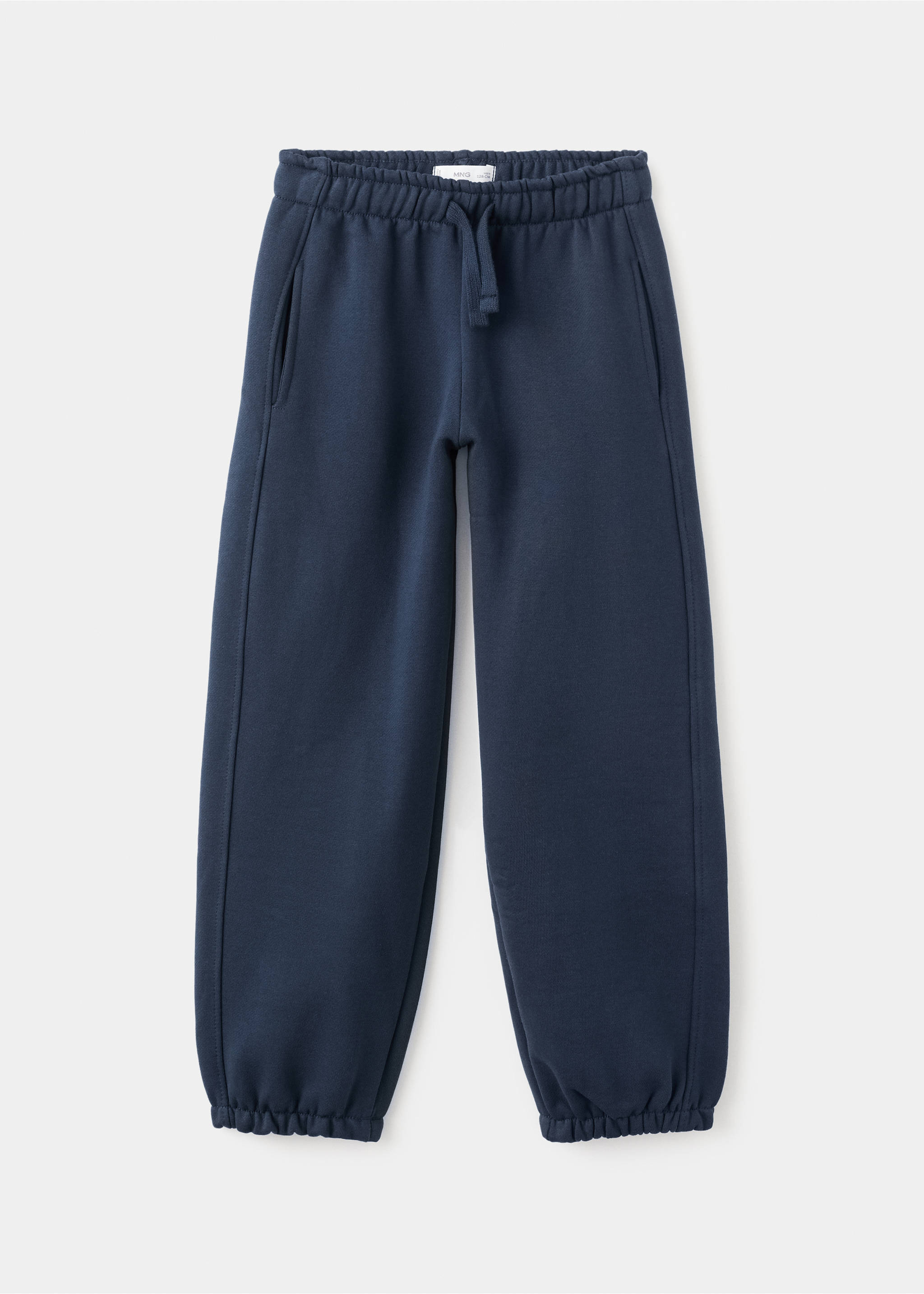 Cotton joggers with elastic waist - Article without model, Dark Navy. Ref: 17065160-00.