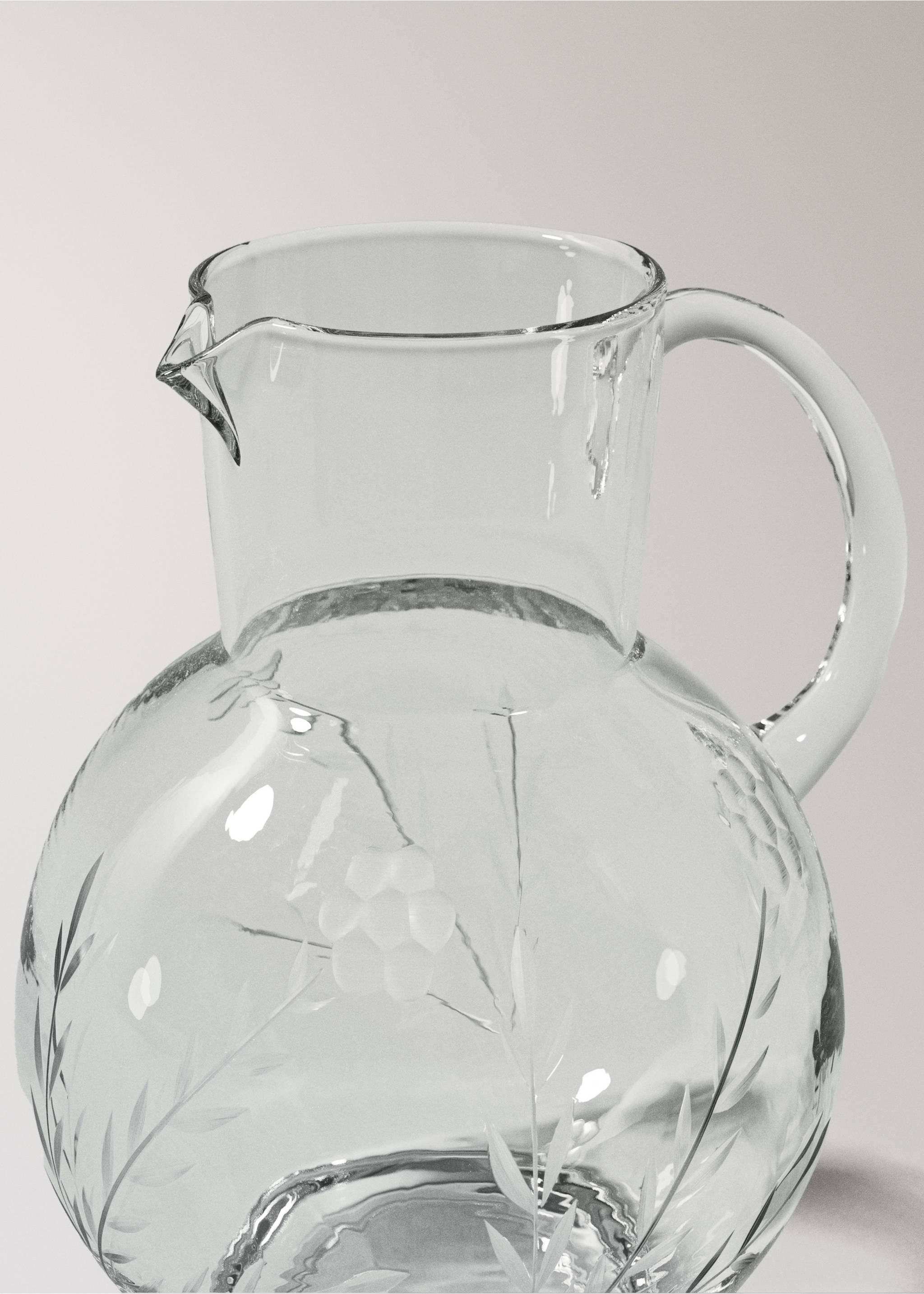 Hand-carved blown glass jar - Details of the article 1, Off White. Ref: 17065164-00.