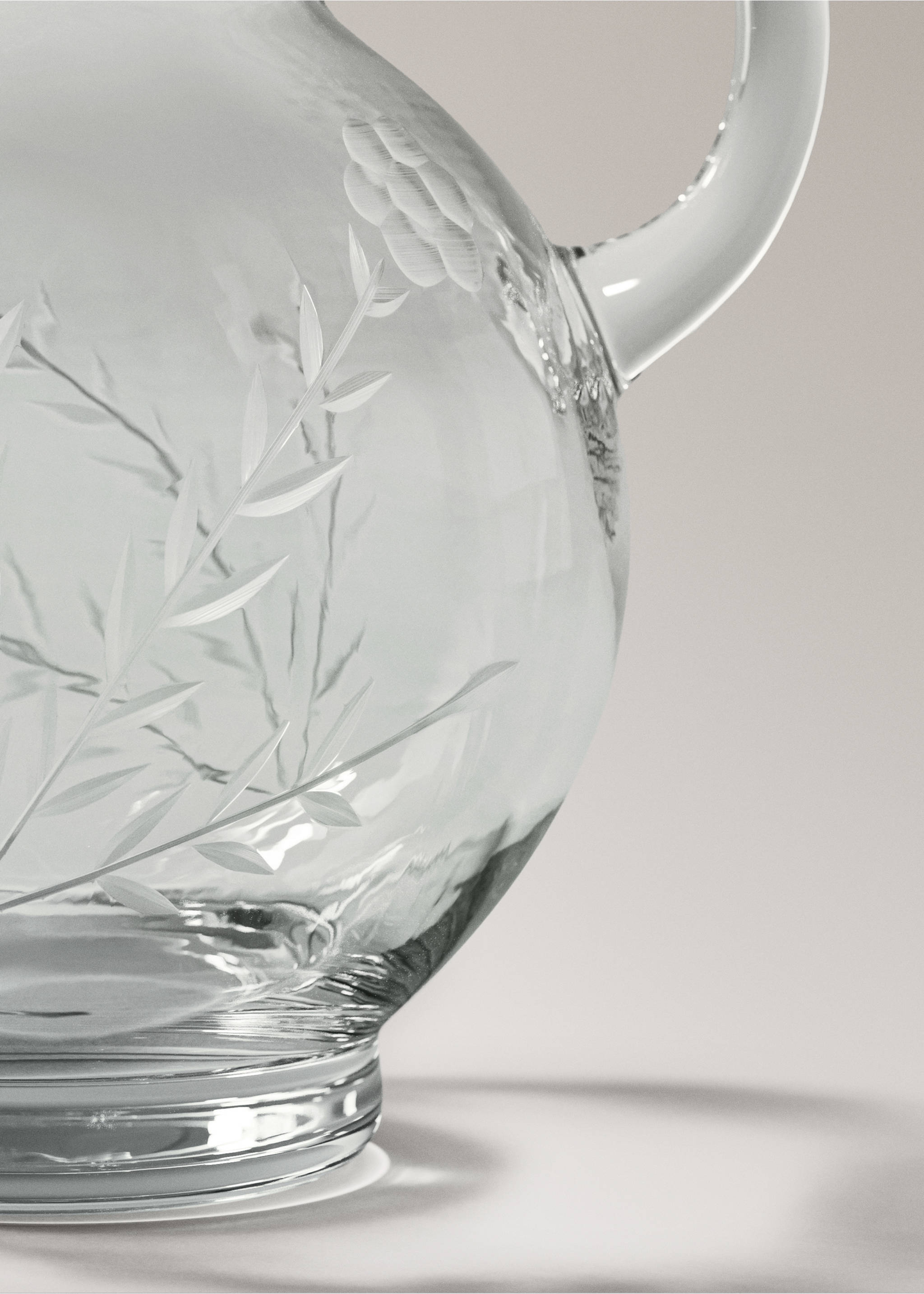Hand-carved blown glass jar - Details of the article 2, Off White. Ref: 17065164-00.