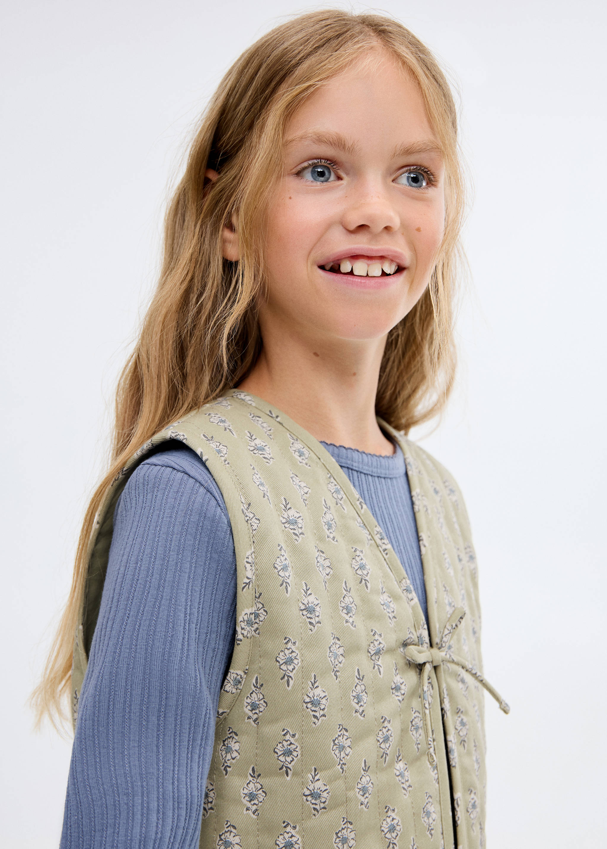 Floral-print waistcoat - Details of the article 1