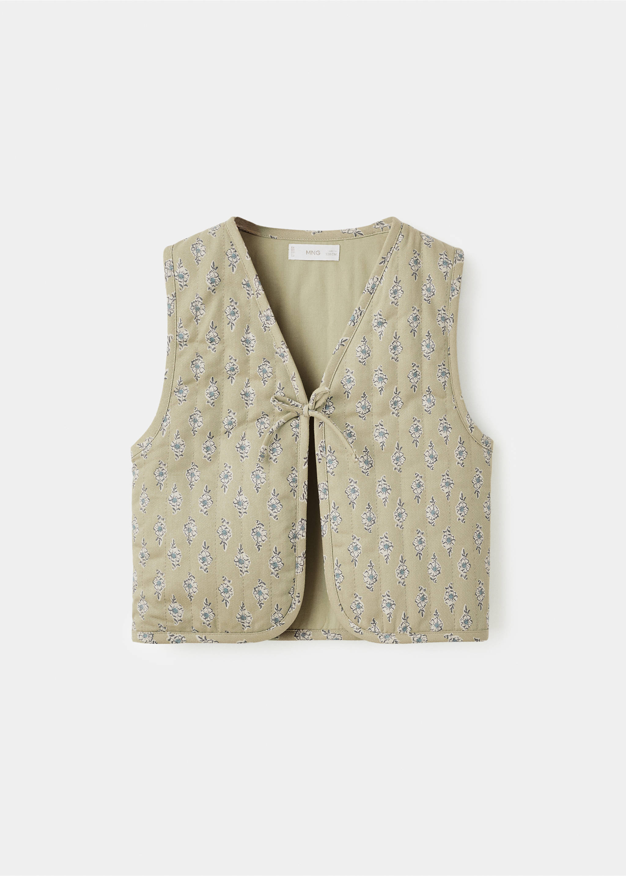 Floral-print waistcoat - Article without model, Mint Green. Ref: 17065171-00.