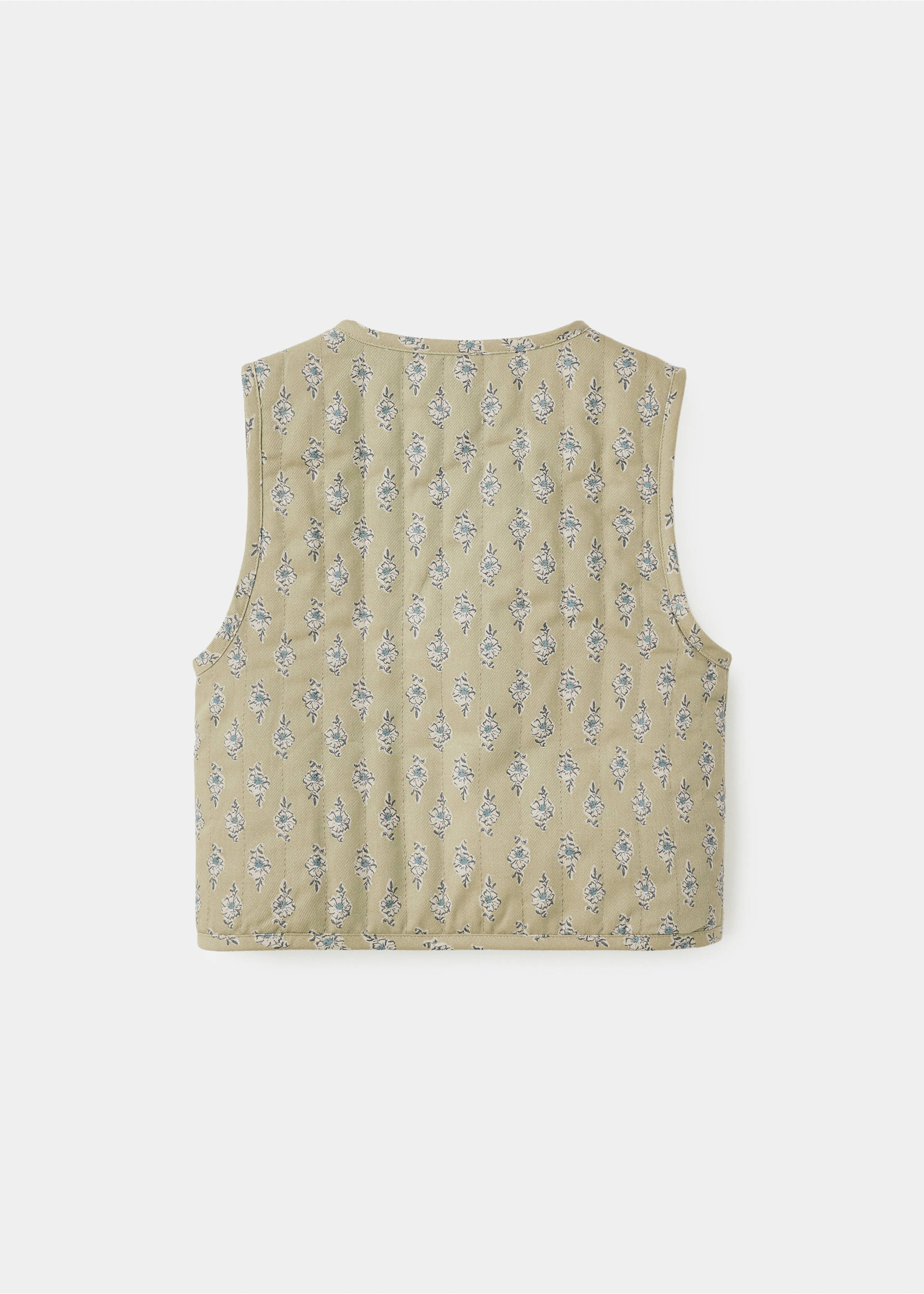 Floral-print waistcoat - Reverse of the article, Mint Green. Ref: 17065171-00.