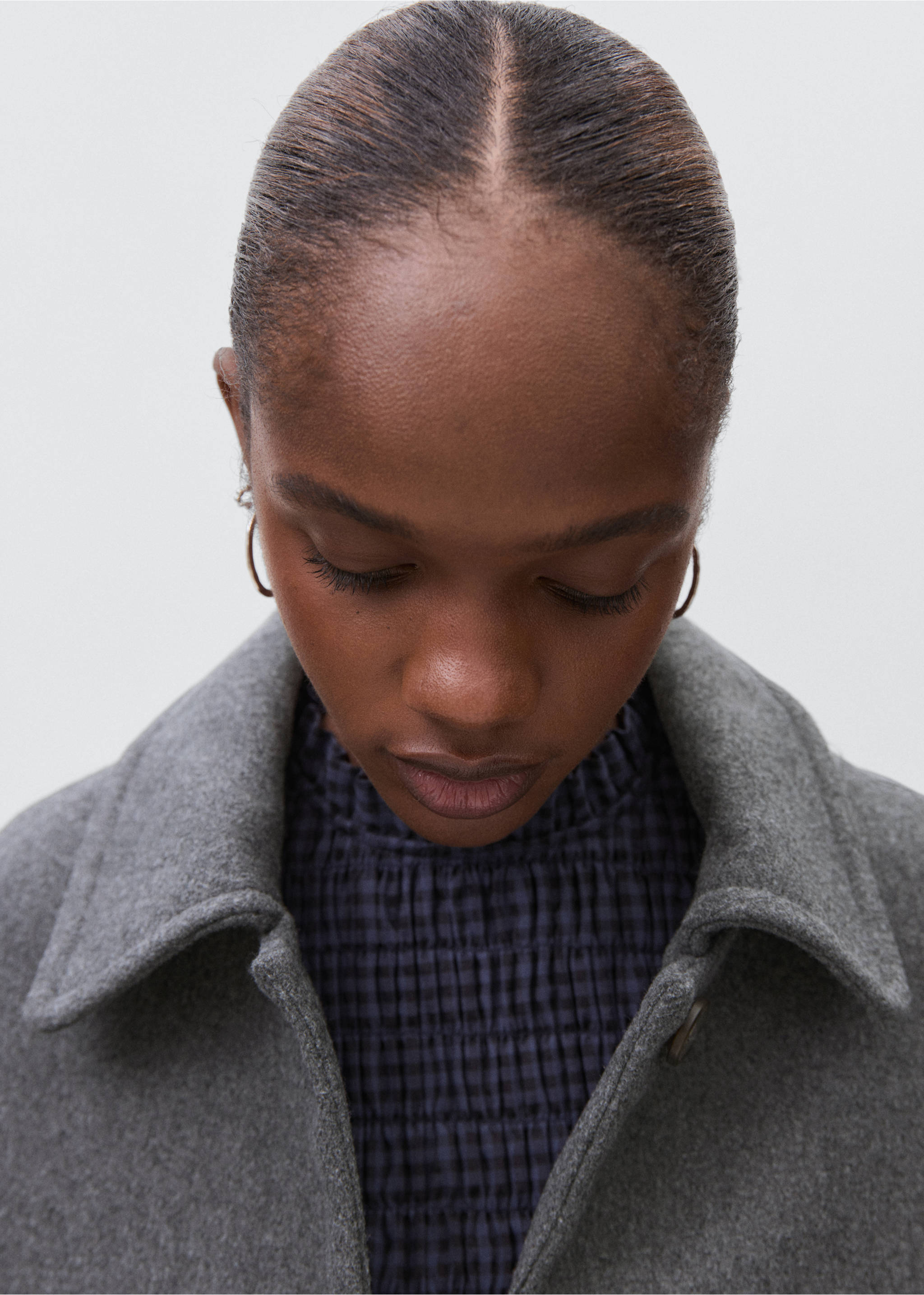 Wool fabric coat - Details of the article 2, Grey. Ref: 17065783-00.