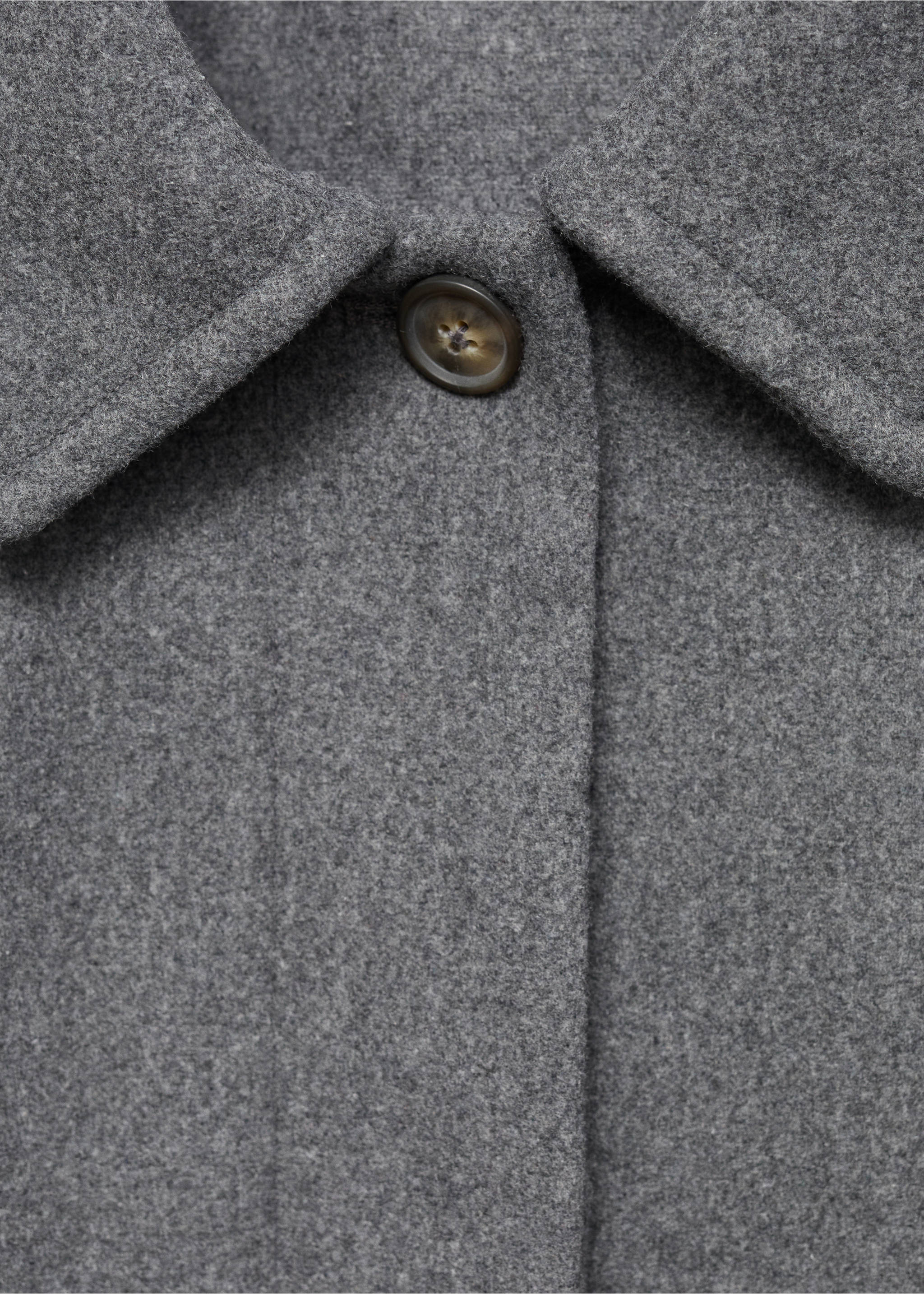 Wool fabric coat - Details of the article 8, Grey. Ref: 17065783-00.