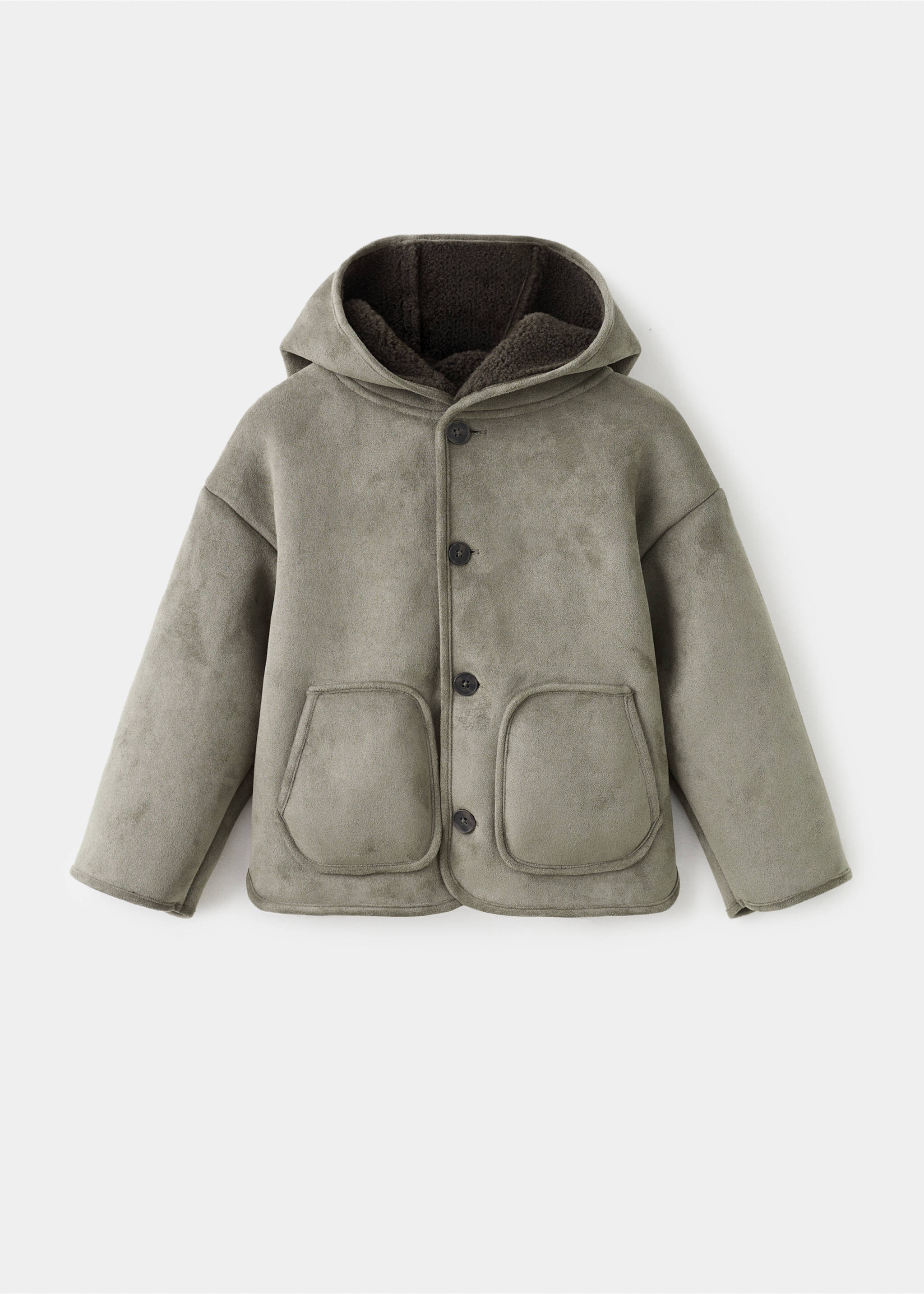 Mockakappa med fårskinnsfoder - Artikel utan modell, Khaki. Ref: 17065786-00.