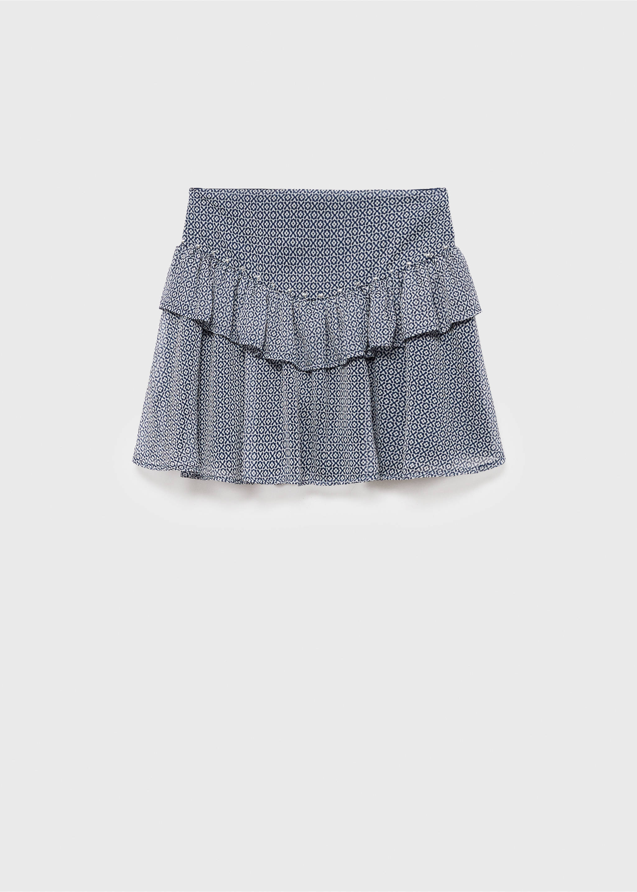 Ruffled skirt with rhinestones - Article without model, Navy. Ref: 17065791-00.