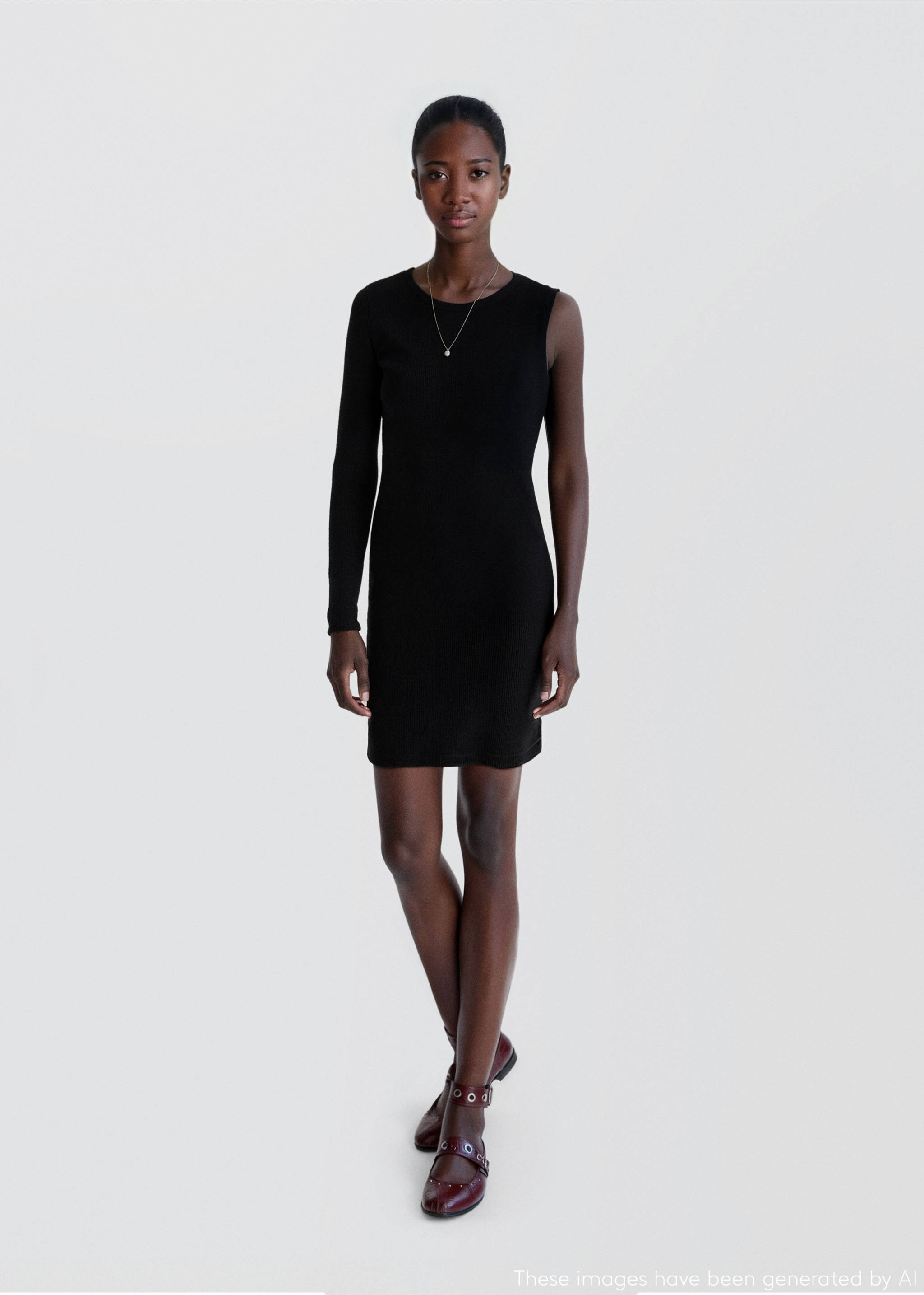 Šaty z úpletu bez rukávů - Celkový náhled, Černá. Ref: 17065792-00.