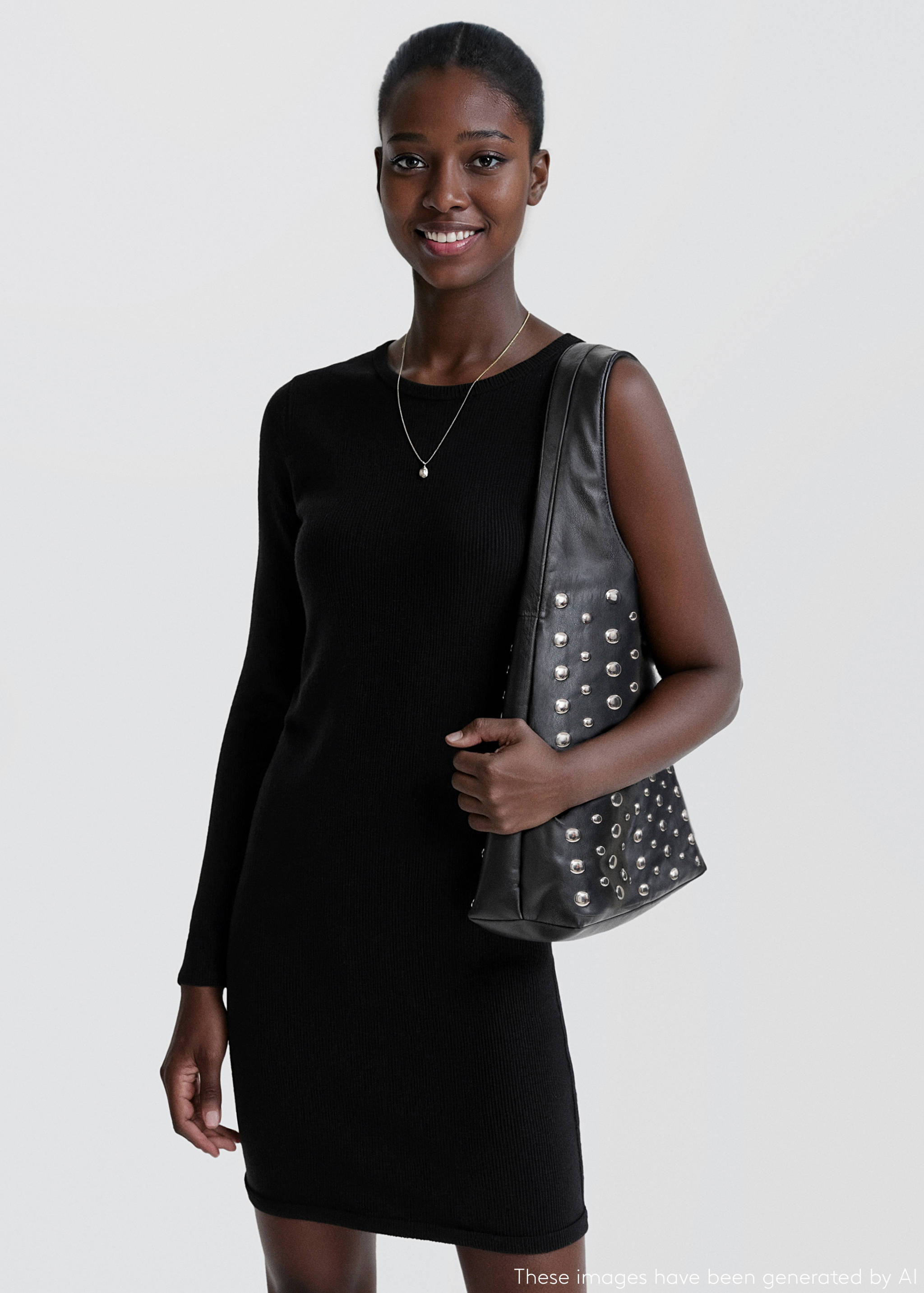 Šaty z úpletu bez rukávů - Náhled ve středové rovině