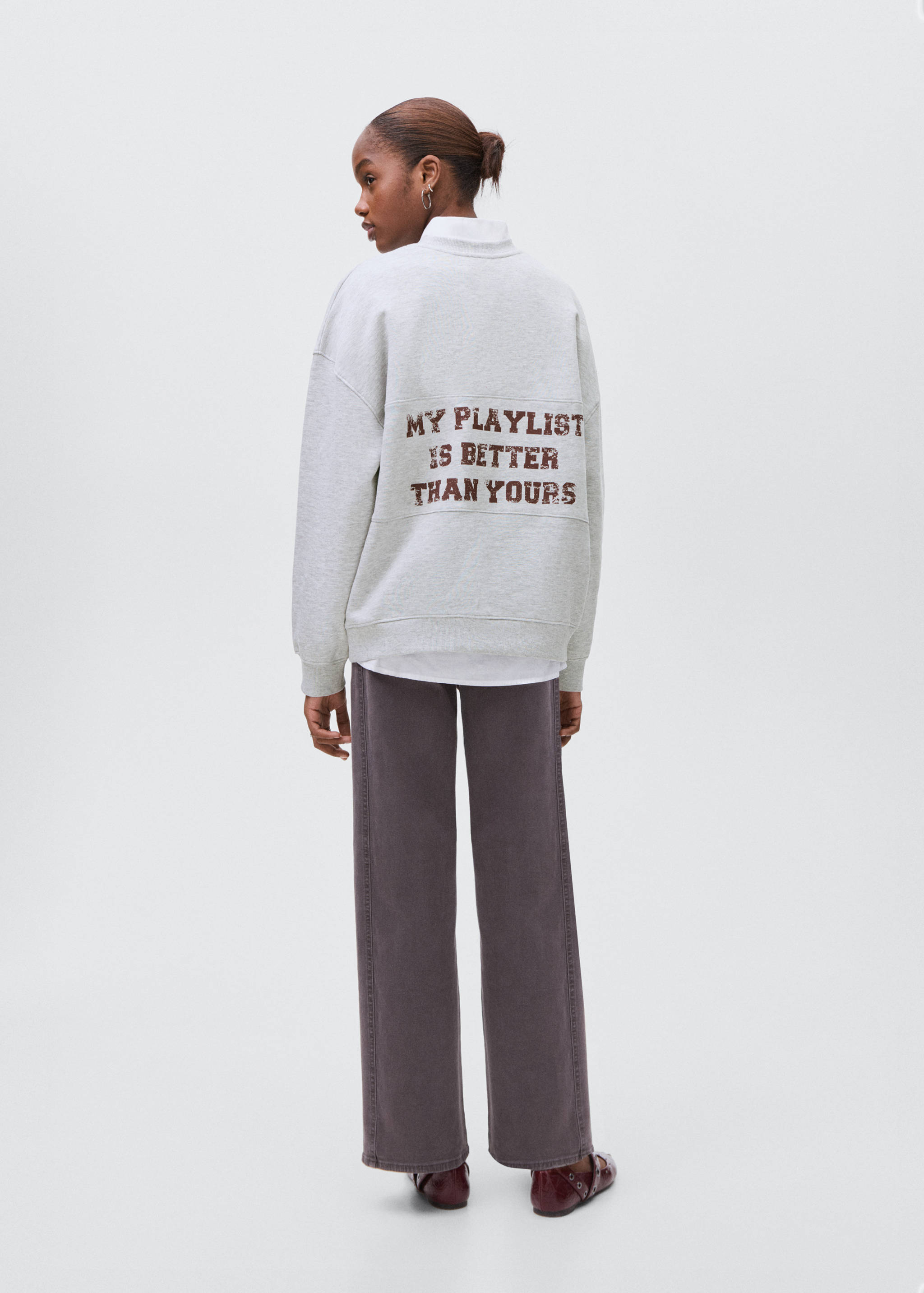 Printed cotton sweatshirt - Reverse of the article