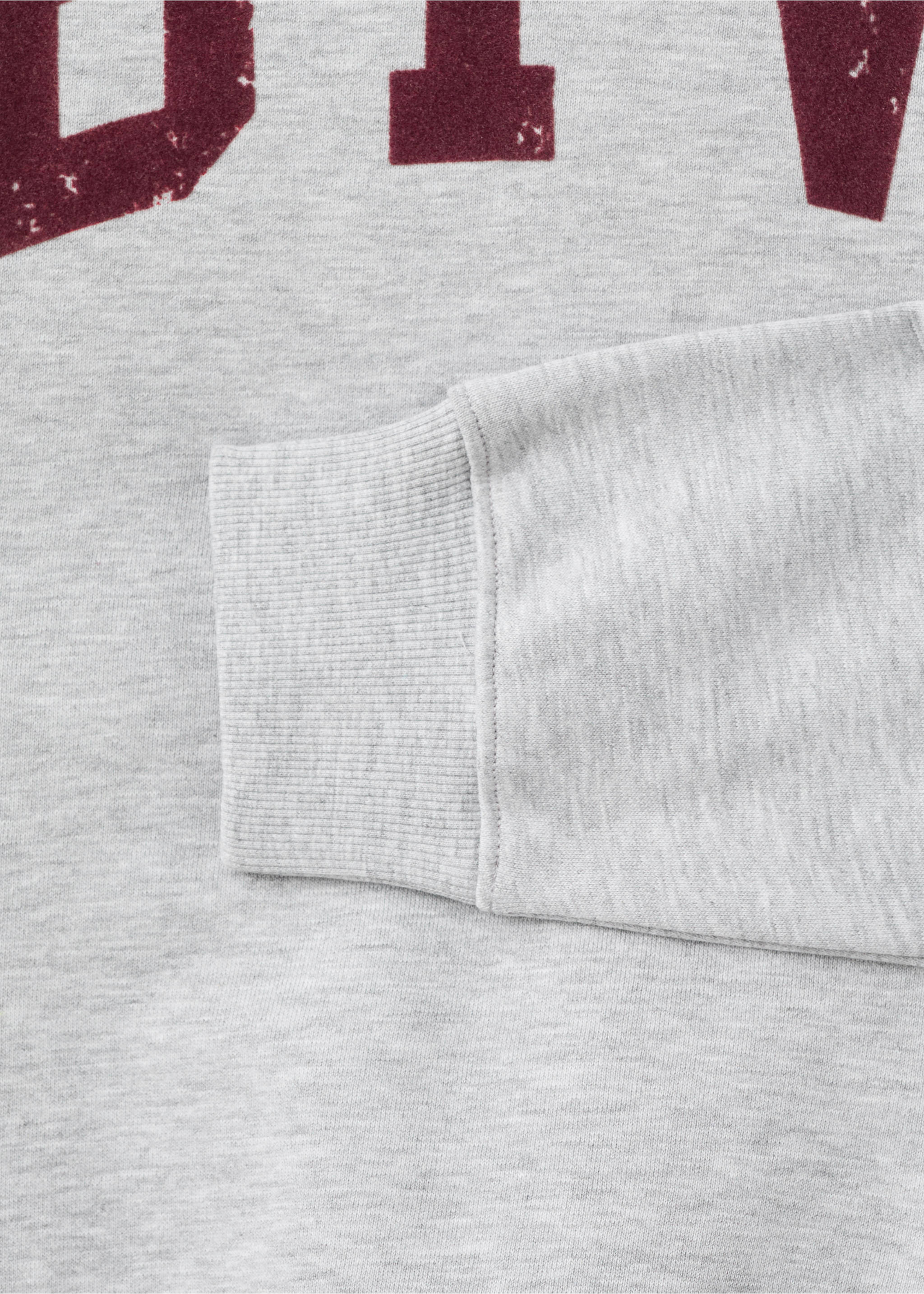 Printed cotton sweatshirt - Details of the article 8, Light Heather Grey. Ref: 17065793-00.