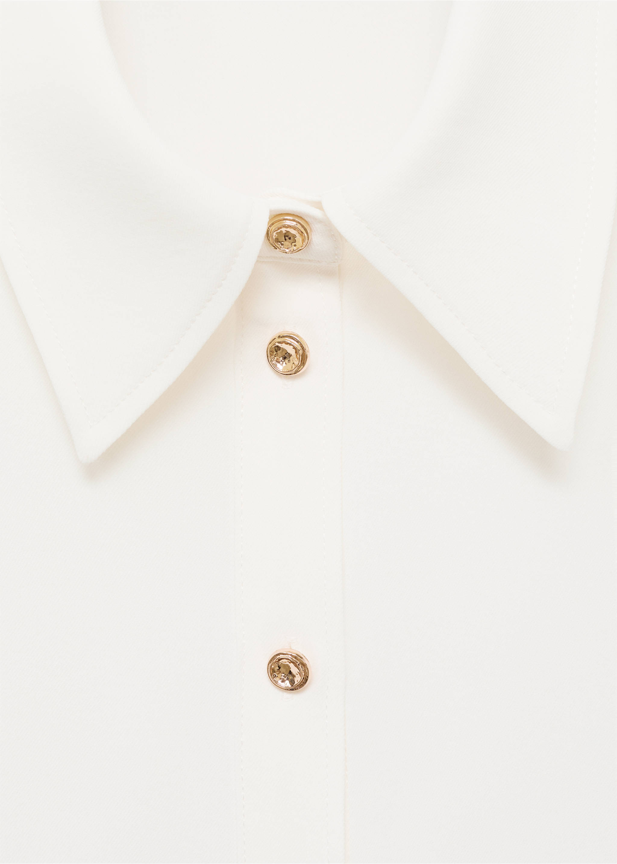 Shirt with jewel buttons - Details of the article 8, Off White. Ref: 17065804-00.