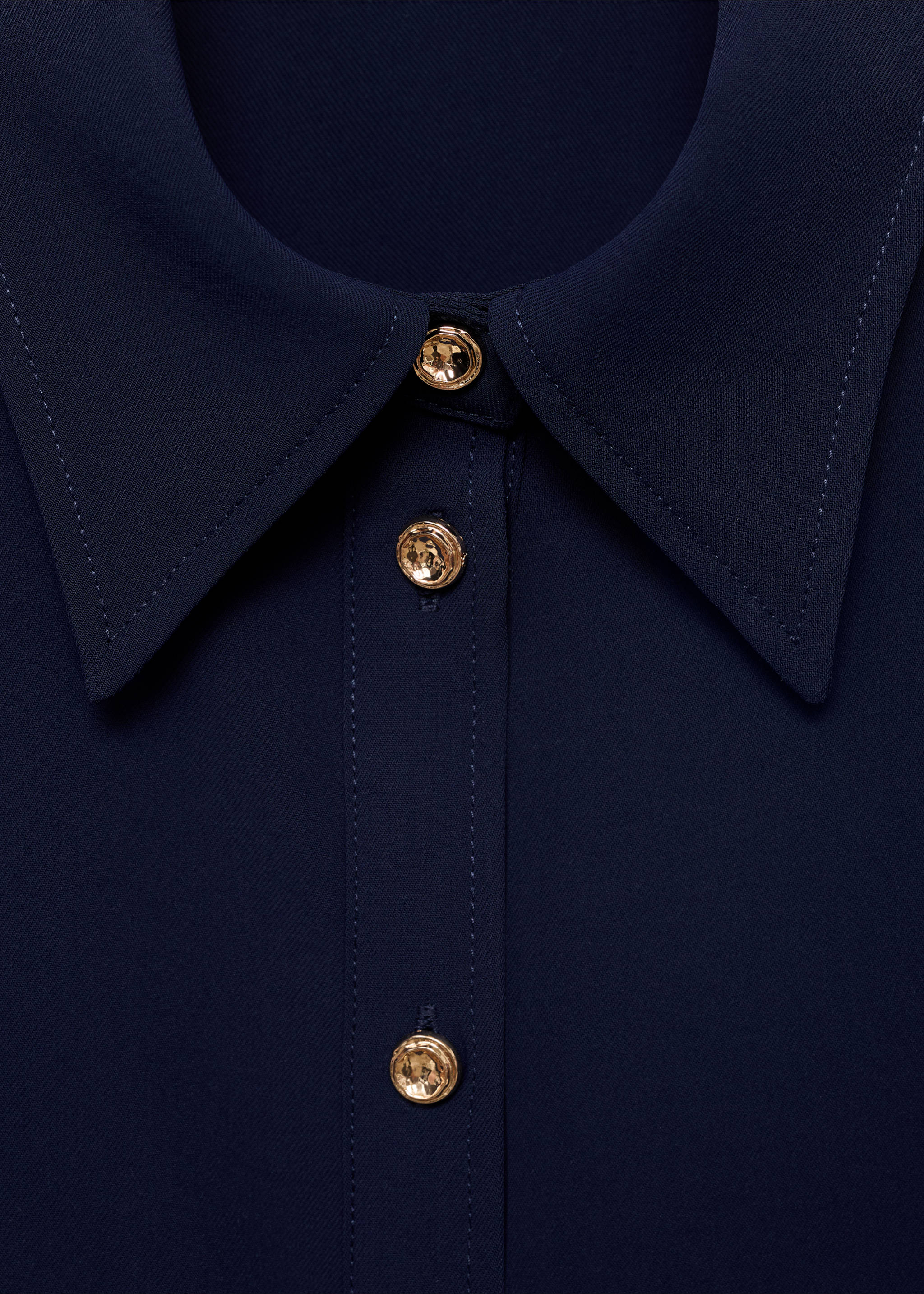 Shirt with jewel buttons - Details of the article 8, Navy. Ref: 17065804-00.