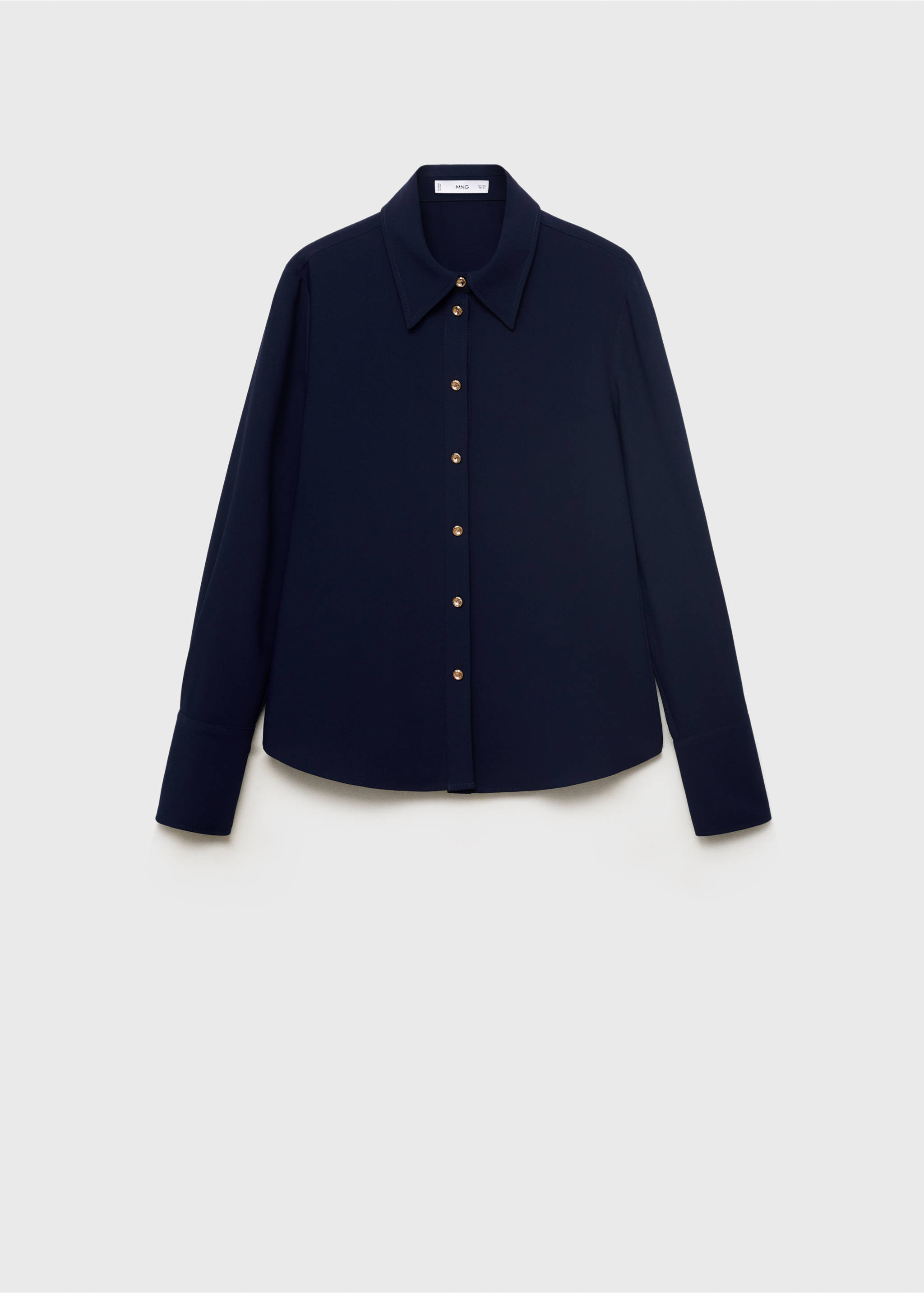 Shirt with jewel buttons - Article without model, Navy. Ref: 17065804-00.