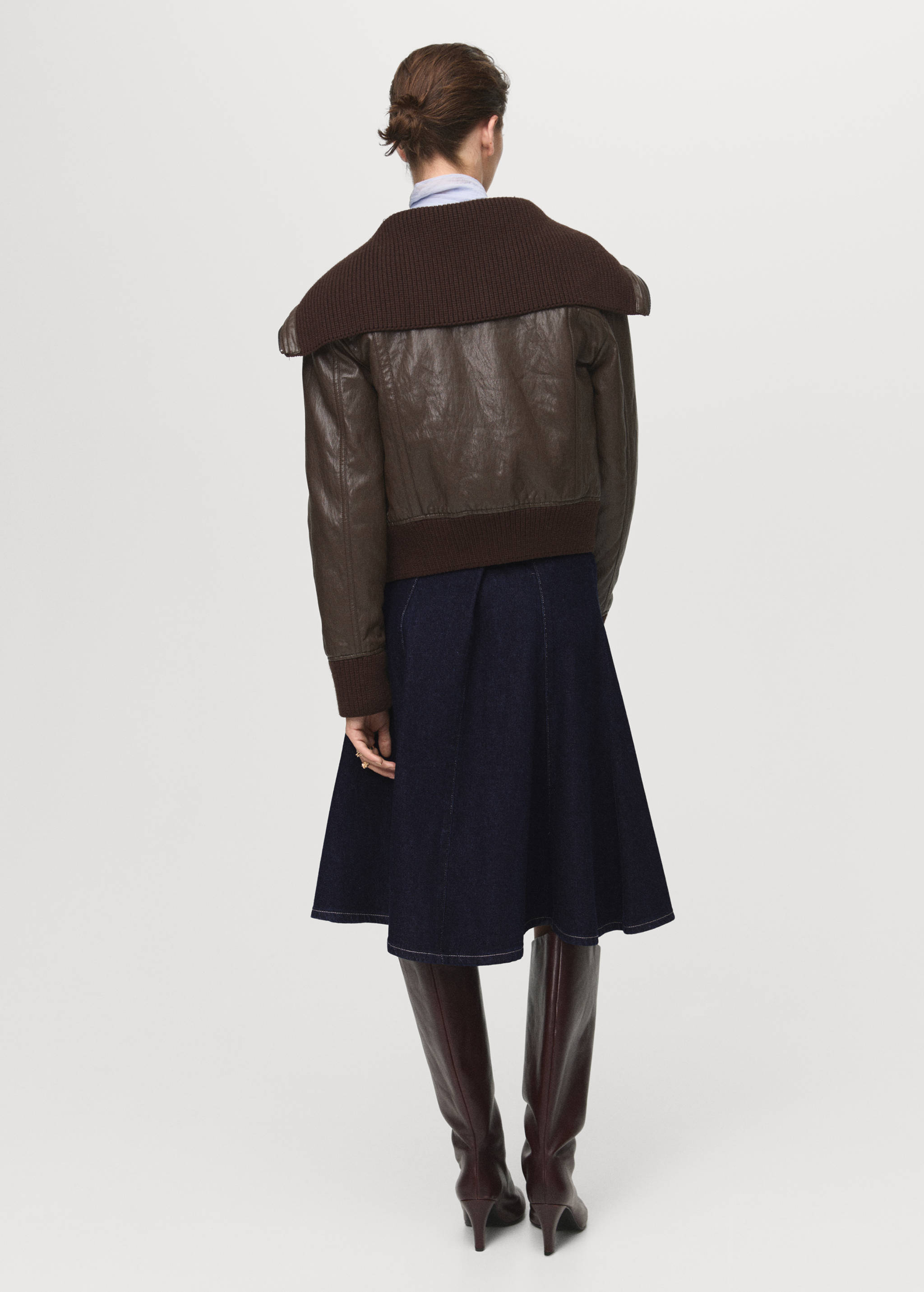 Gonna midi denim cuciture - Retro dell'articolo