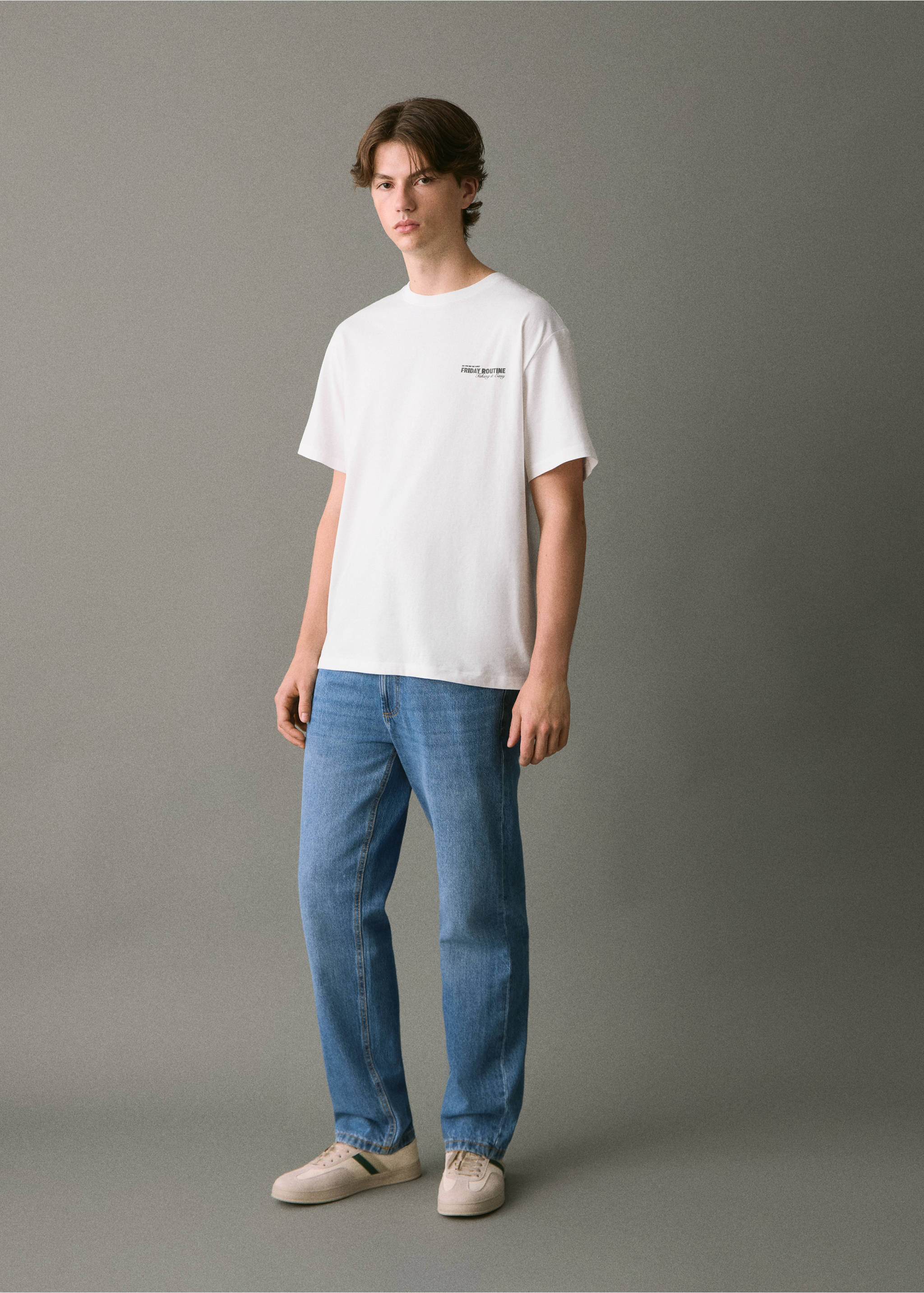 Bedrucktes Baumwoll-T-Shirt - Allgemeine Ansicht, Cremeweiß. Ref: 17065809-00.