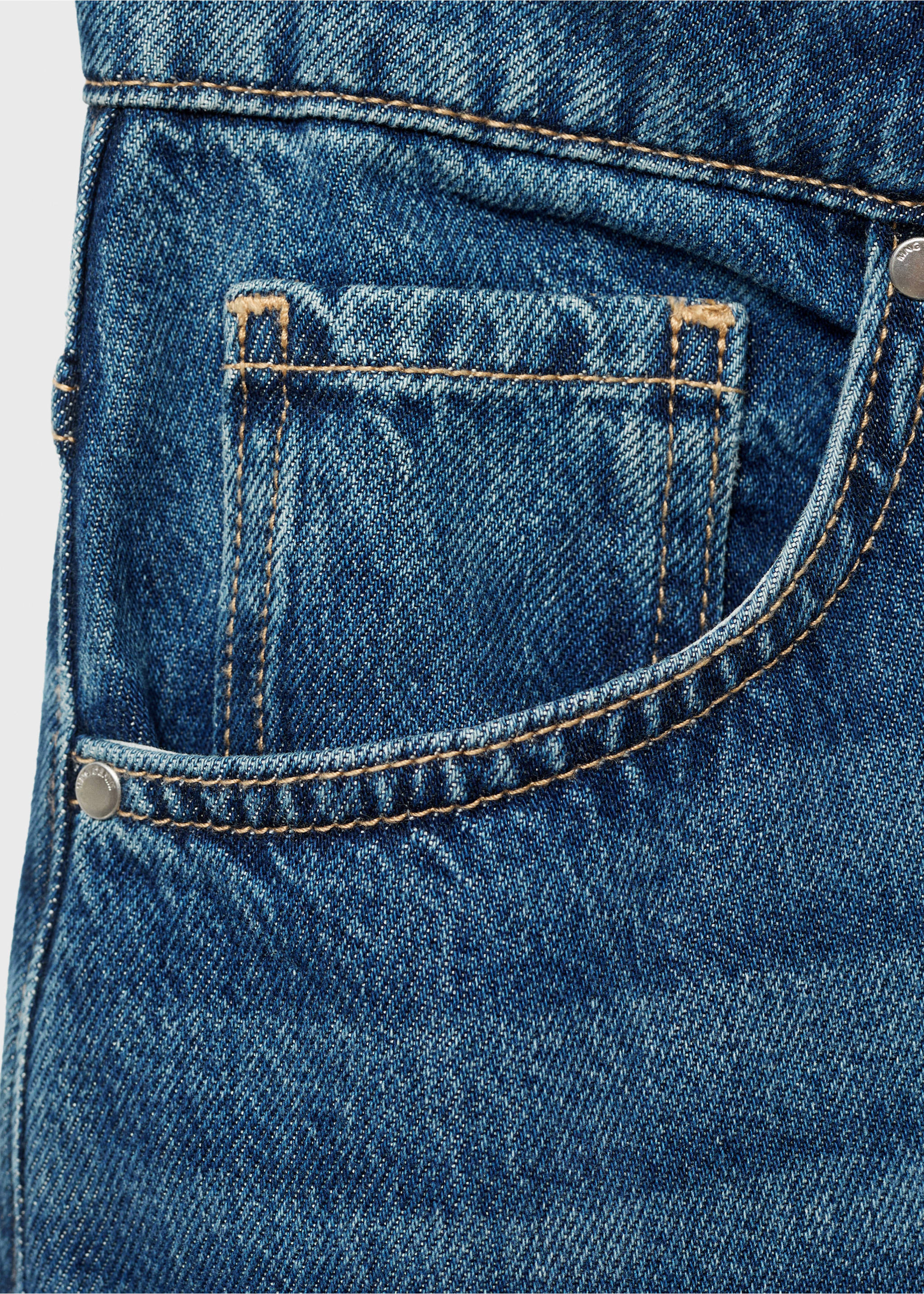 Midi denim skirt - Details of the article 8, Dark Blue. Ref: 17065814-00.