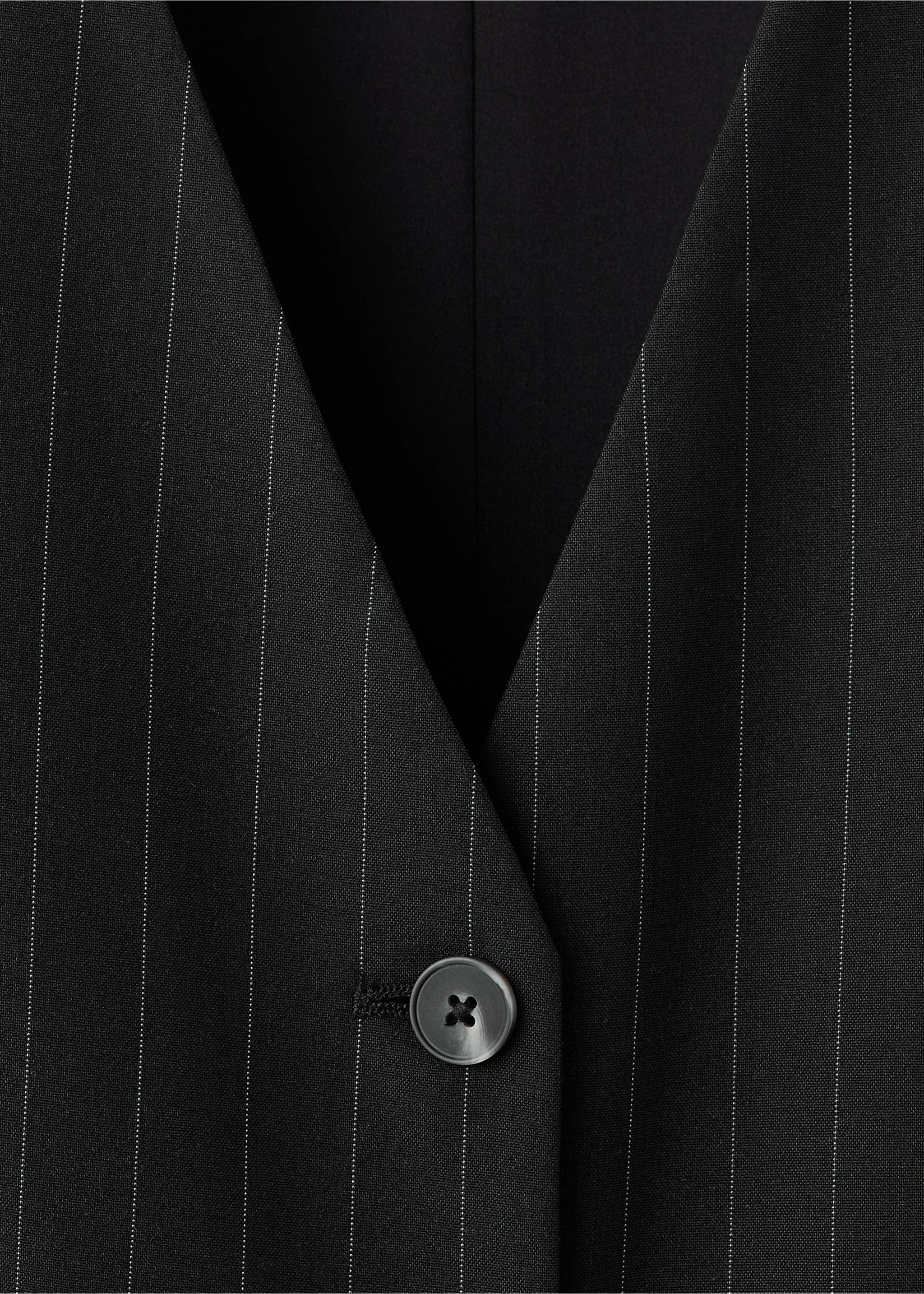 Pinstripe jumpsuit with belt - Details of the article 0, Dark Navy. Ref: 17065818-00.