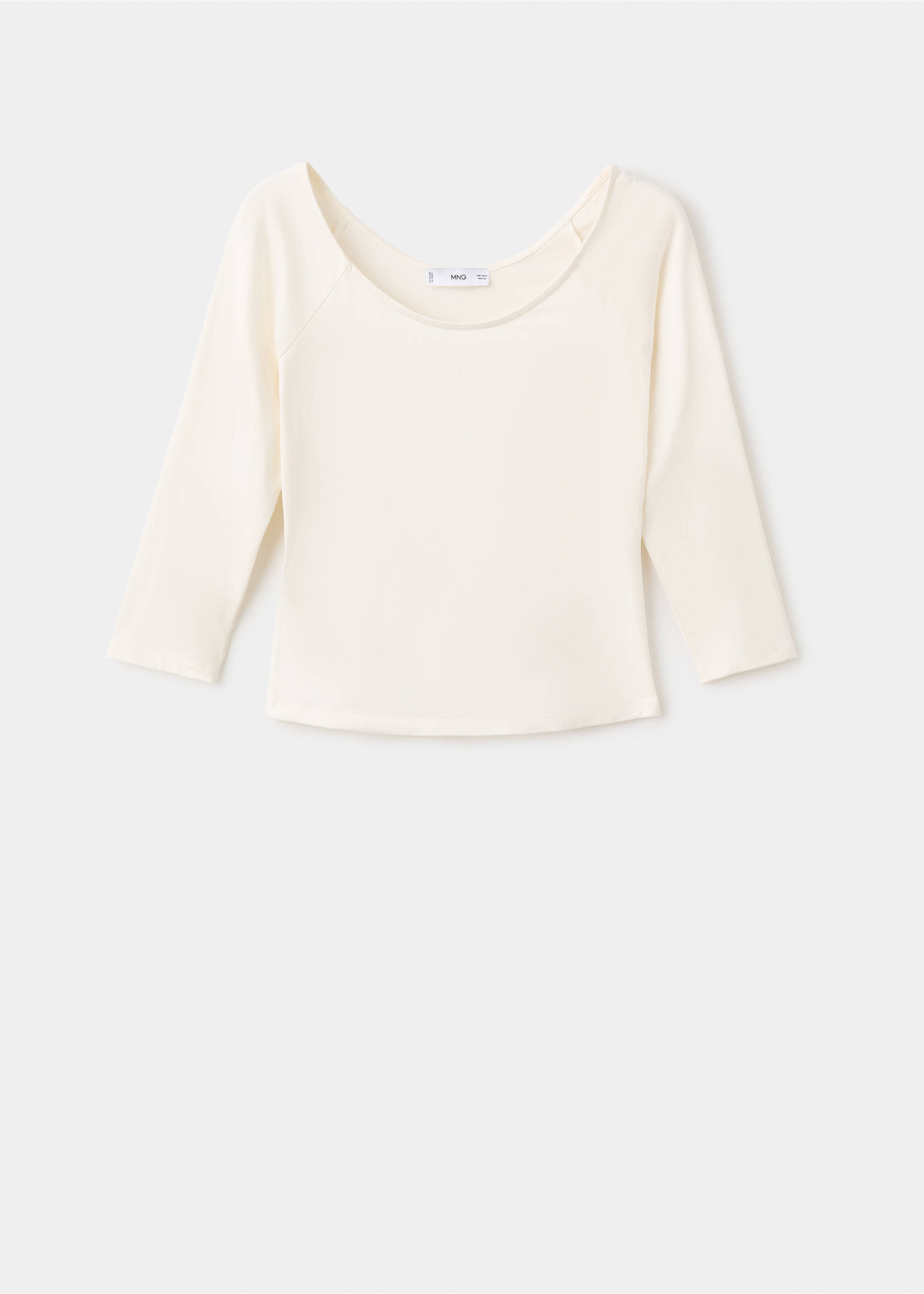 Three-quarter sleeve t-shirt - Article without model, Ecru. Ref: 17065820-00.