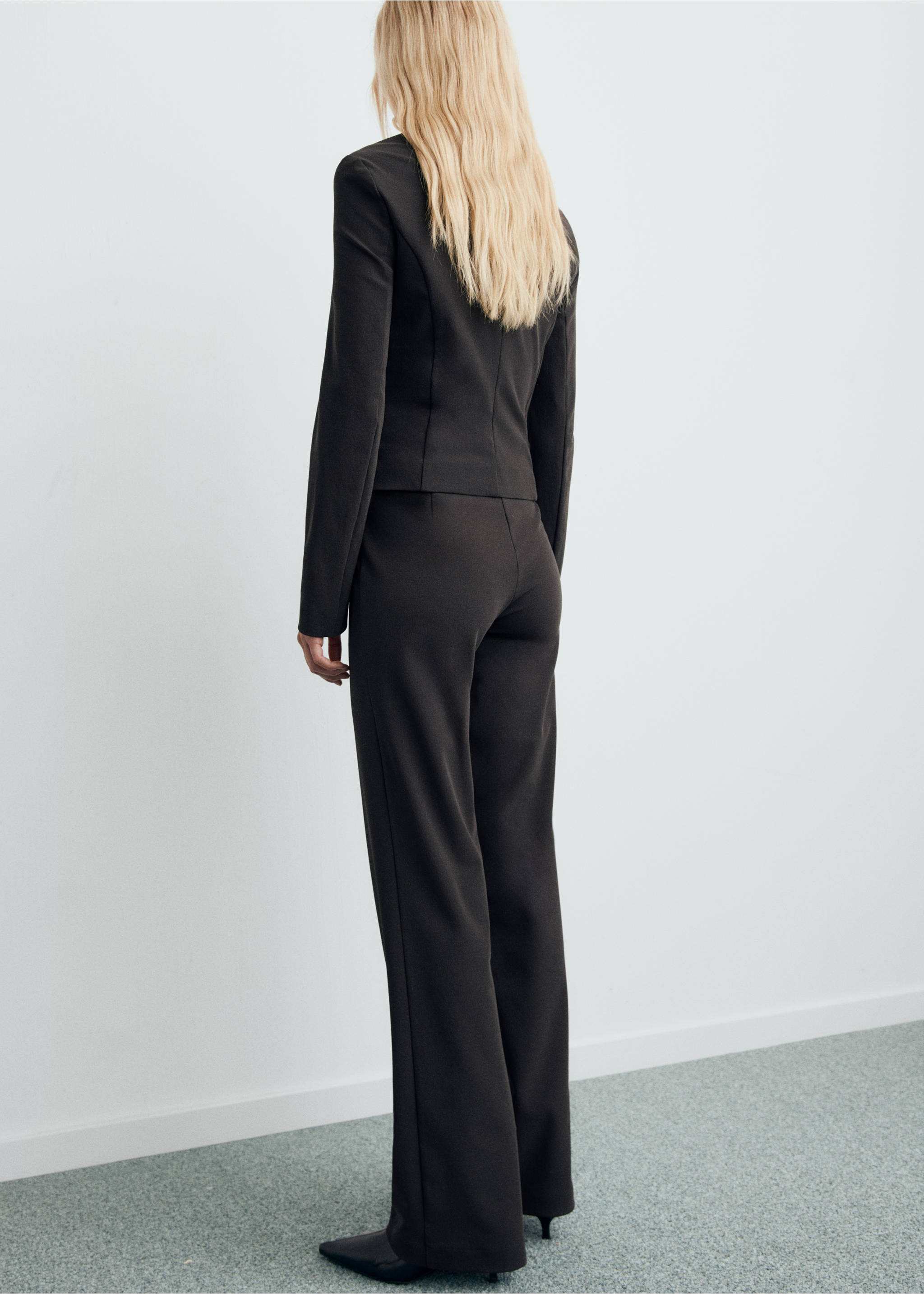 Pantalon de costume droit sans couture - Verso de l’article, Gris. Ref: 17065827-00.