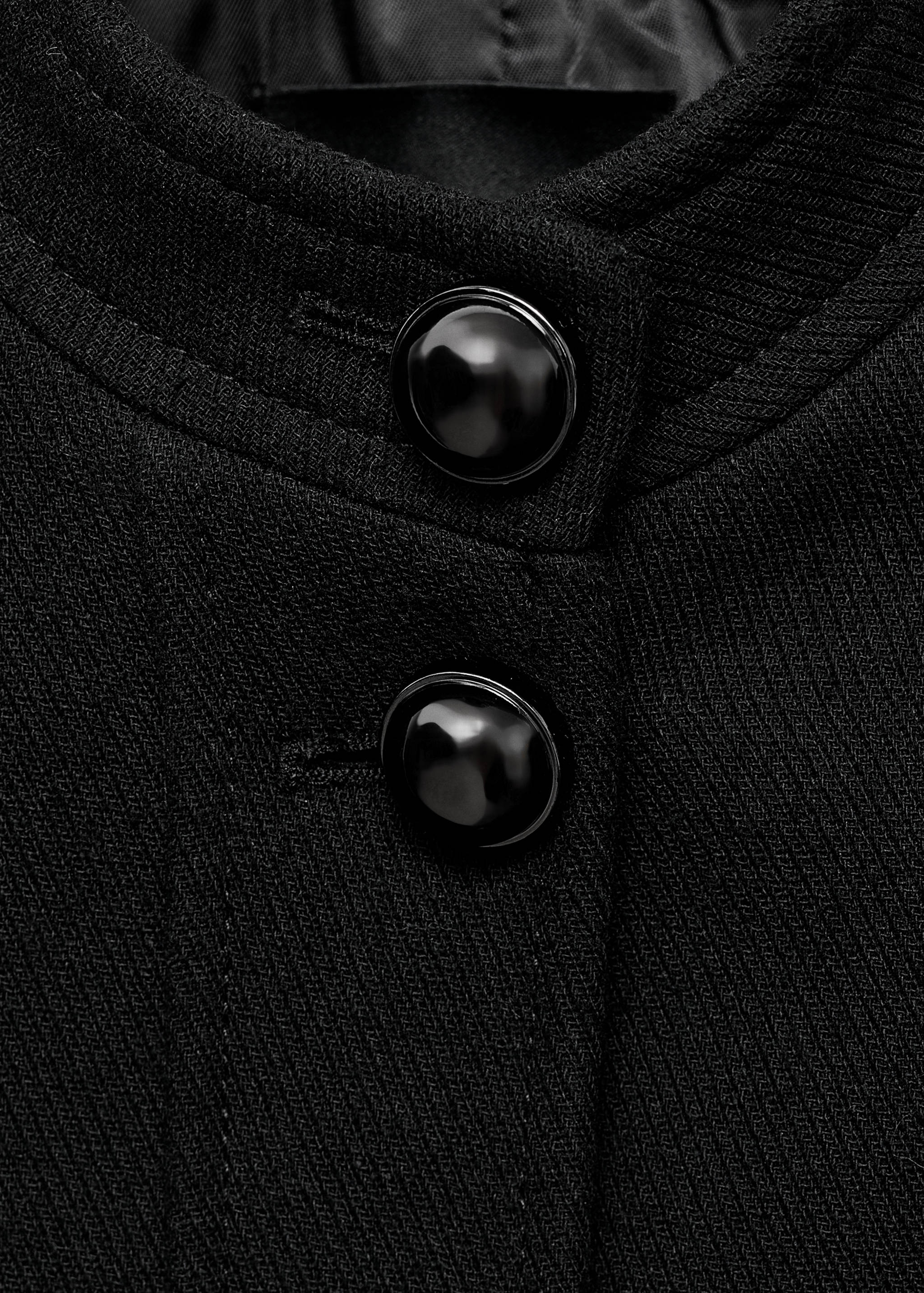 Jacket with jewel-button strip collar - Details of the article 0