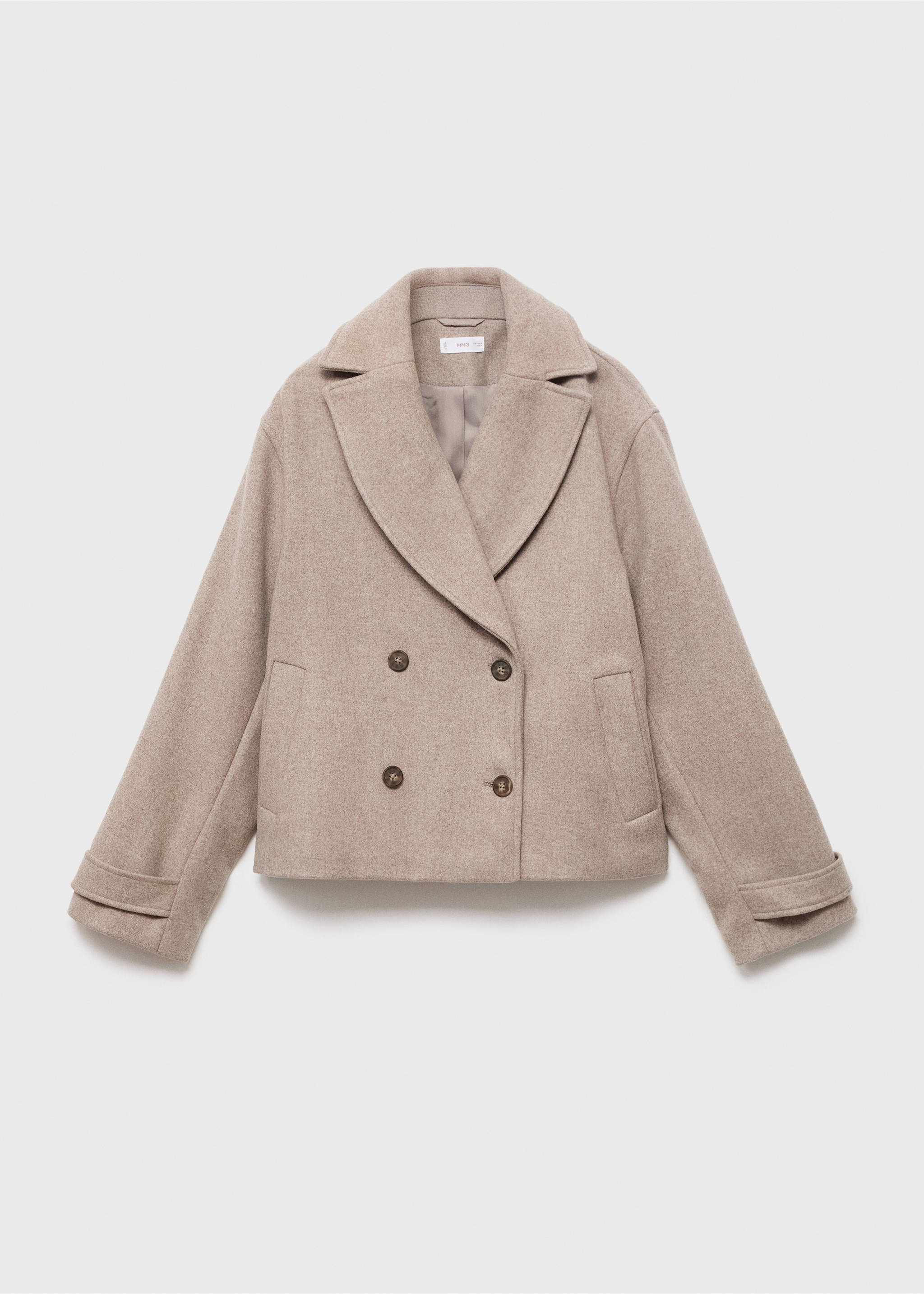 Manteau drap de  laine - Article sans modèle, Écru. Ref: 17065967-00.
