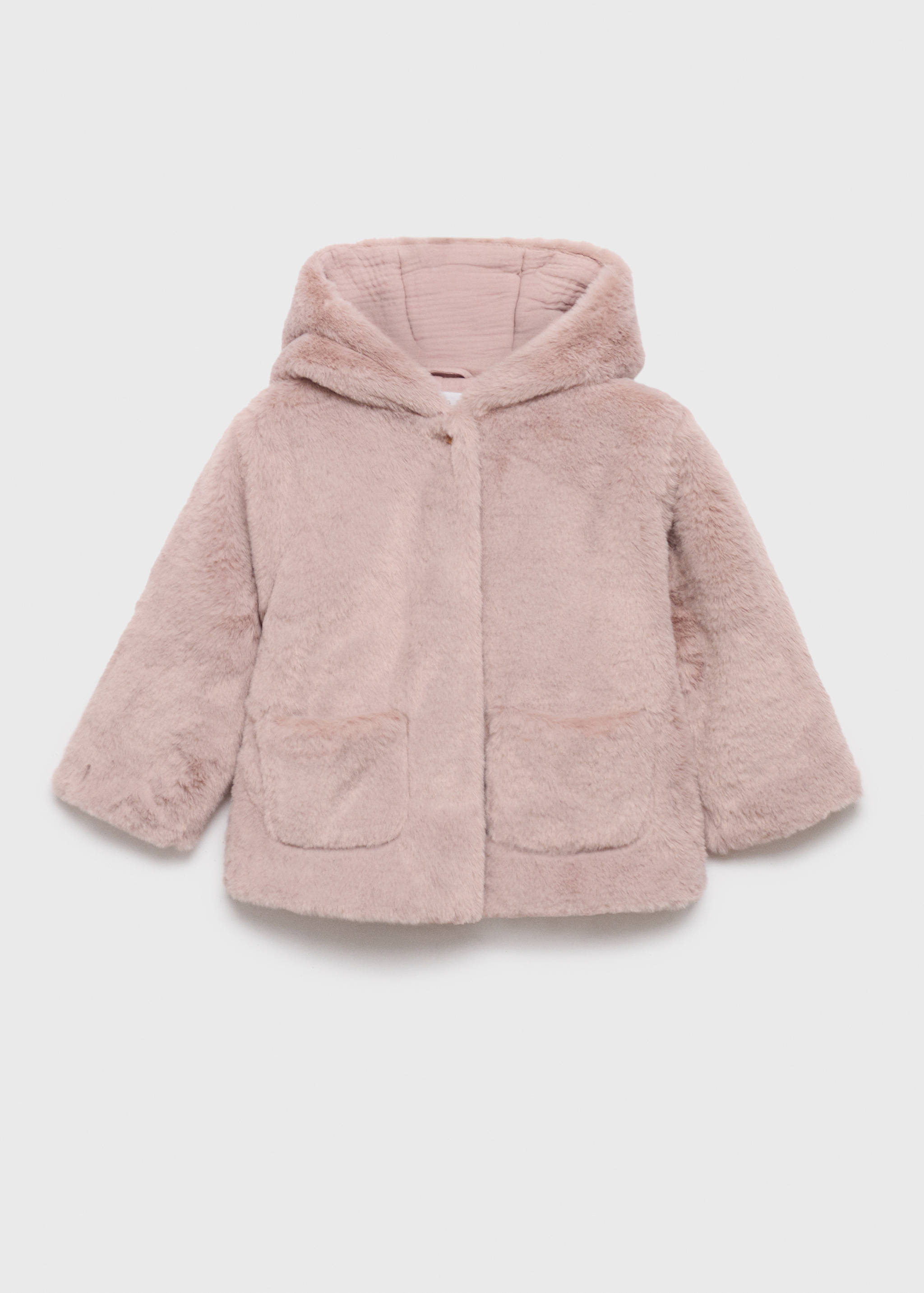 Hooded fur-effect coat - Article without model