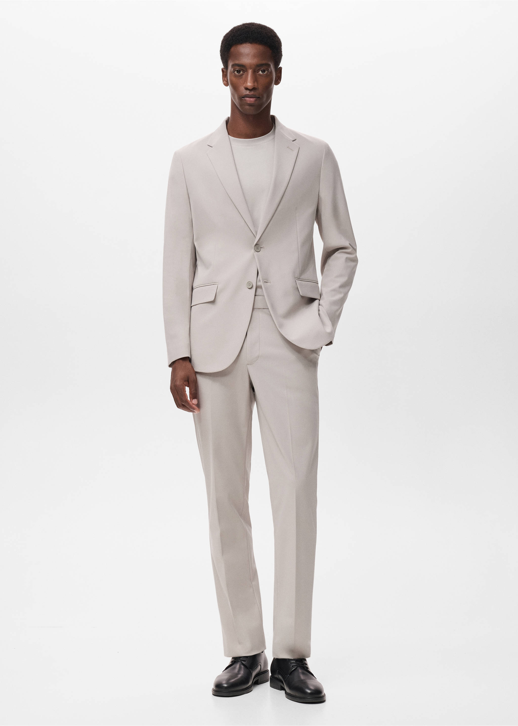 Zurich slim-fit Thermolite® suit trousers - General plane, Beige. Ref: 17065970-00.