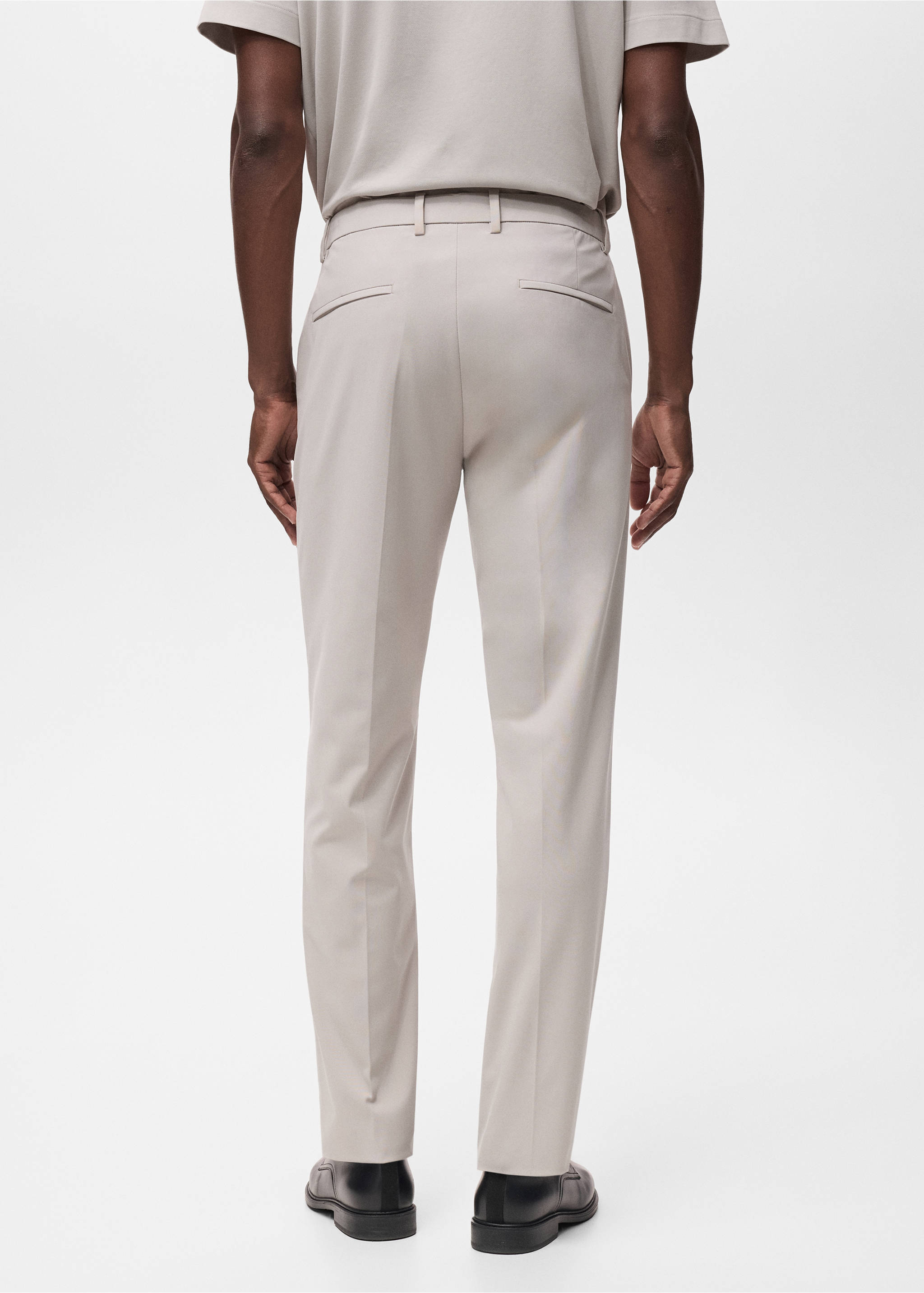 Zurich slim-fit Thermolite® suit trousers - Reverse of the article, Beige. Ref: 17065970-00.