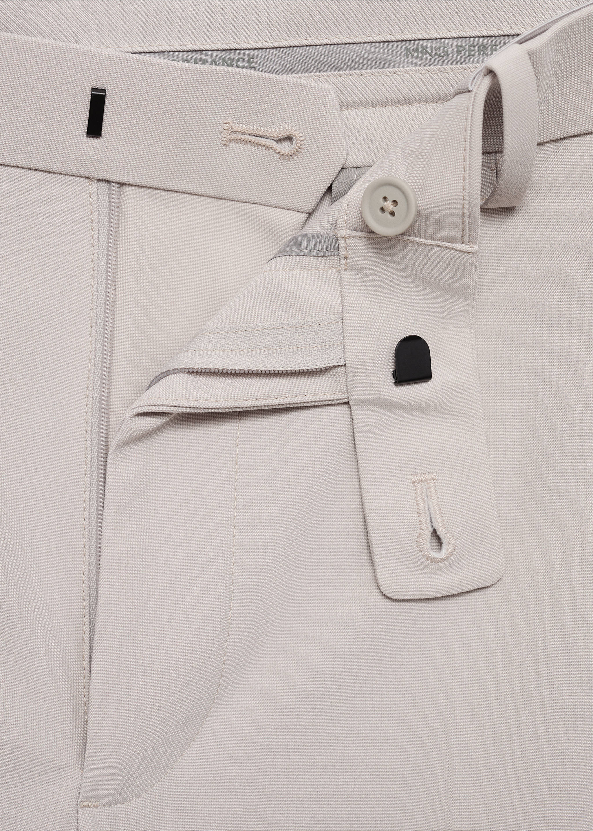 Zurich slim-fit Thermolite® suit trousers - Details of the article 8, Beige. Ref: 17065970-00.