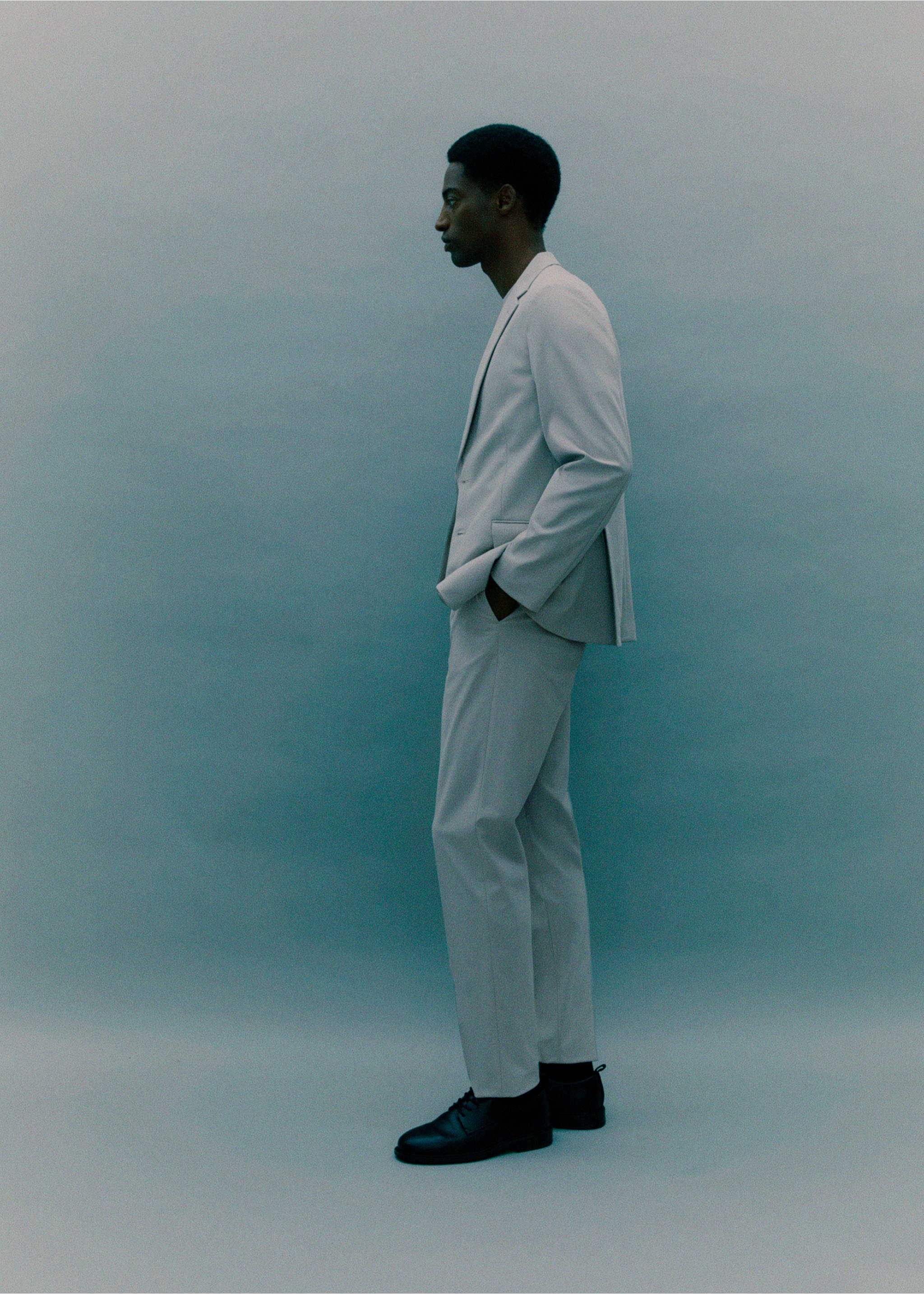 Zurich slim-fit Thermolite® suit trousers - Details of the article 5, Beige. Ref: 17065970-00.