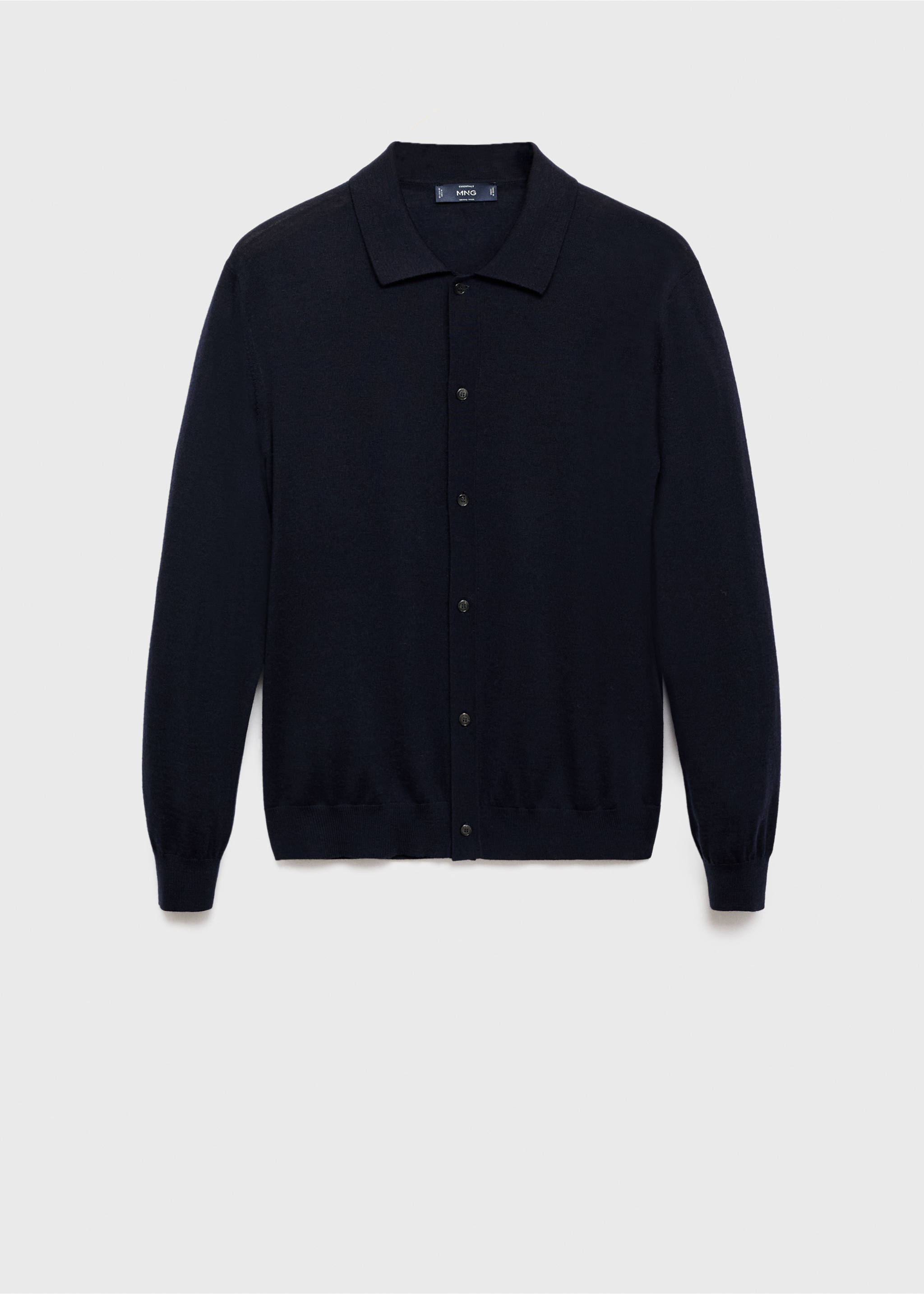 100% merino wool cardigan - Article without model, Navy. Ref: 17065972-00.